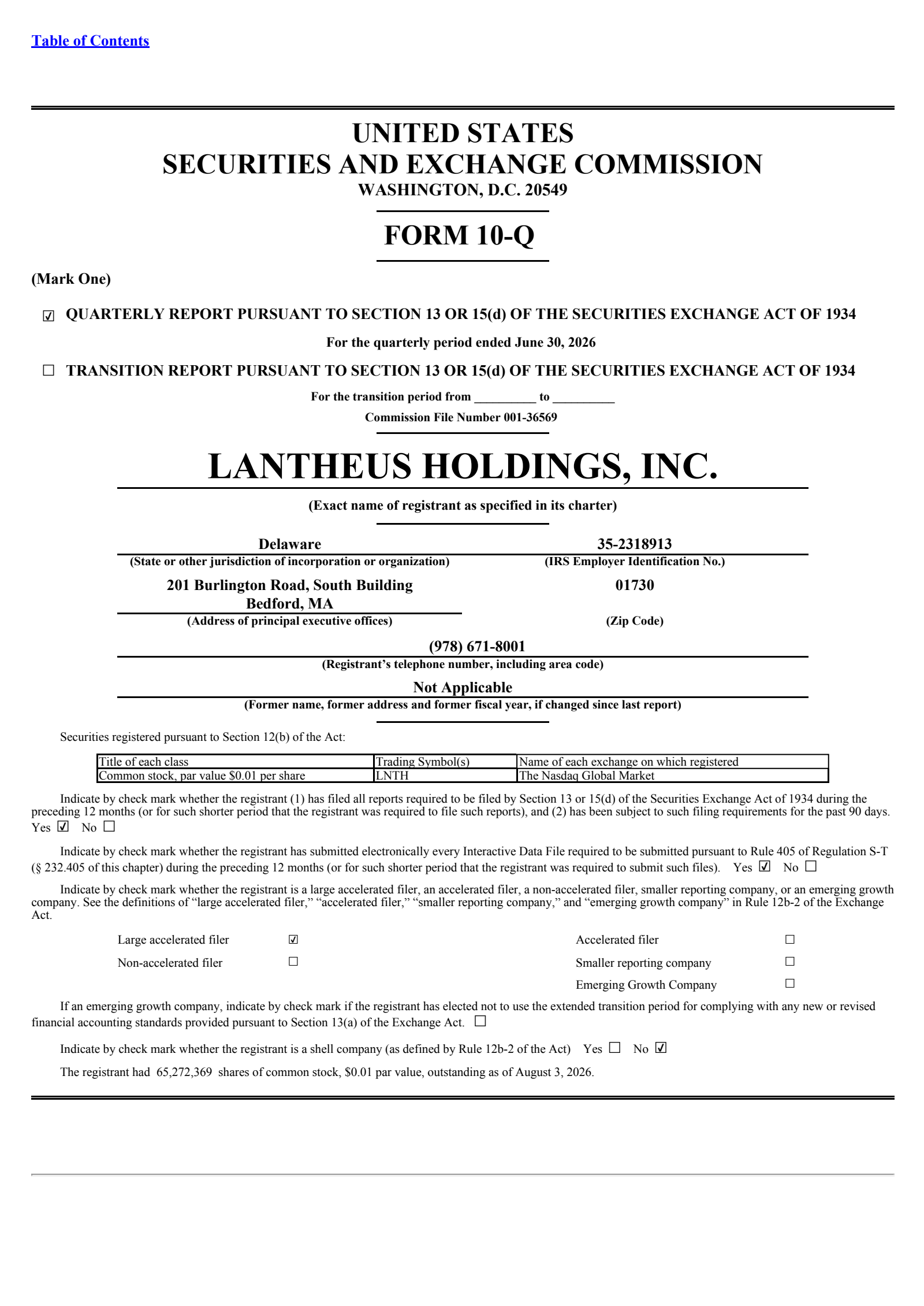 Lantheus' Q2 2026 Quarterly report
