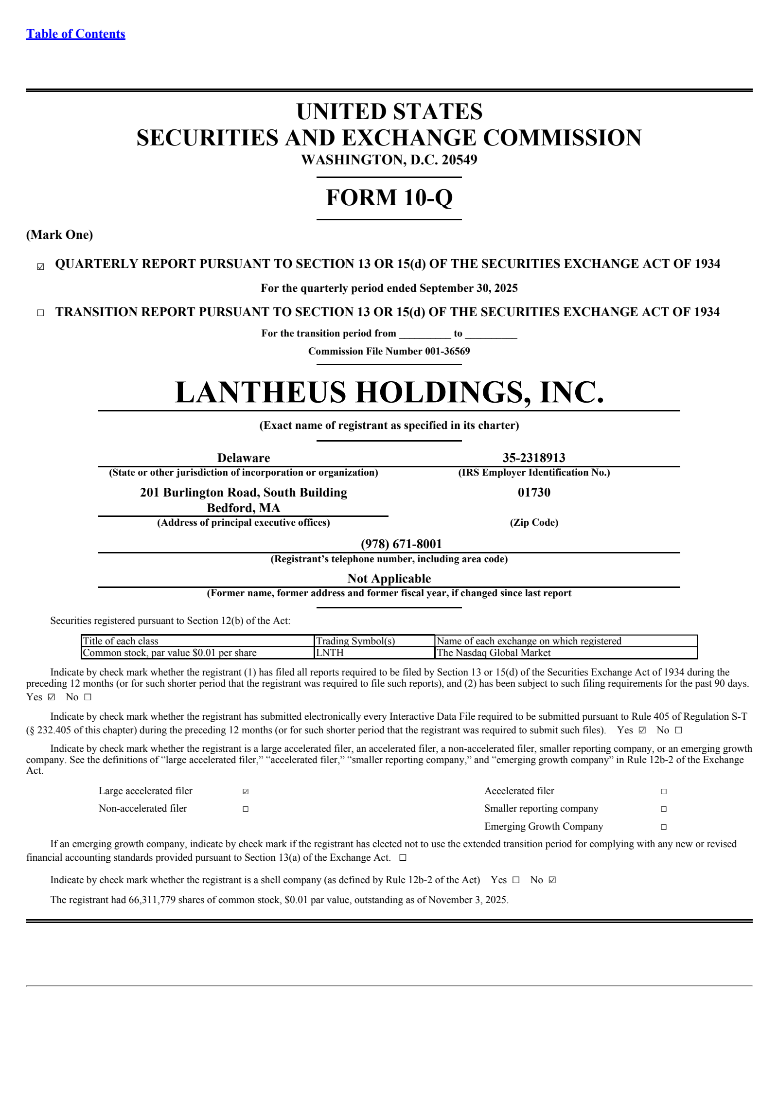 Lantheus' Q3 2025 Quarterly Report