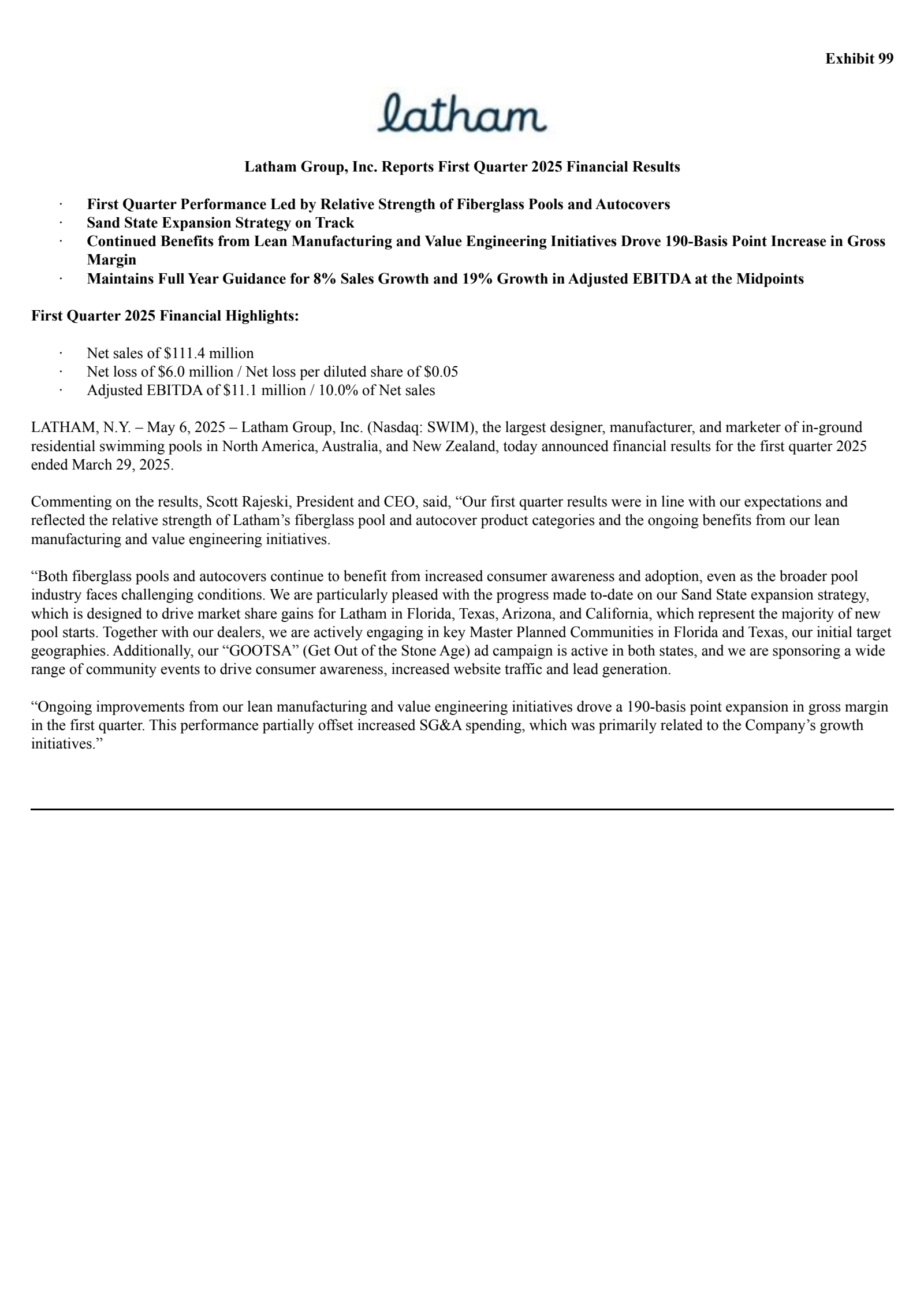 SWIM Q1 2025 Earnings Report on 5/6/2025