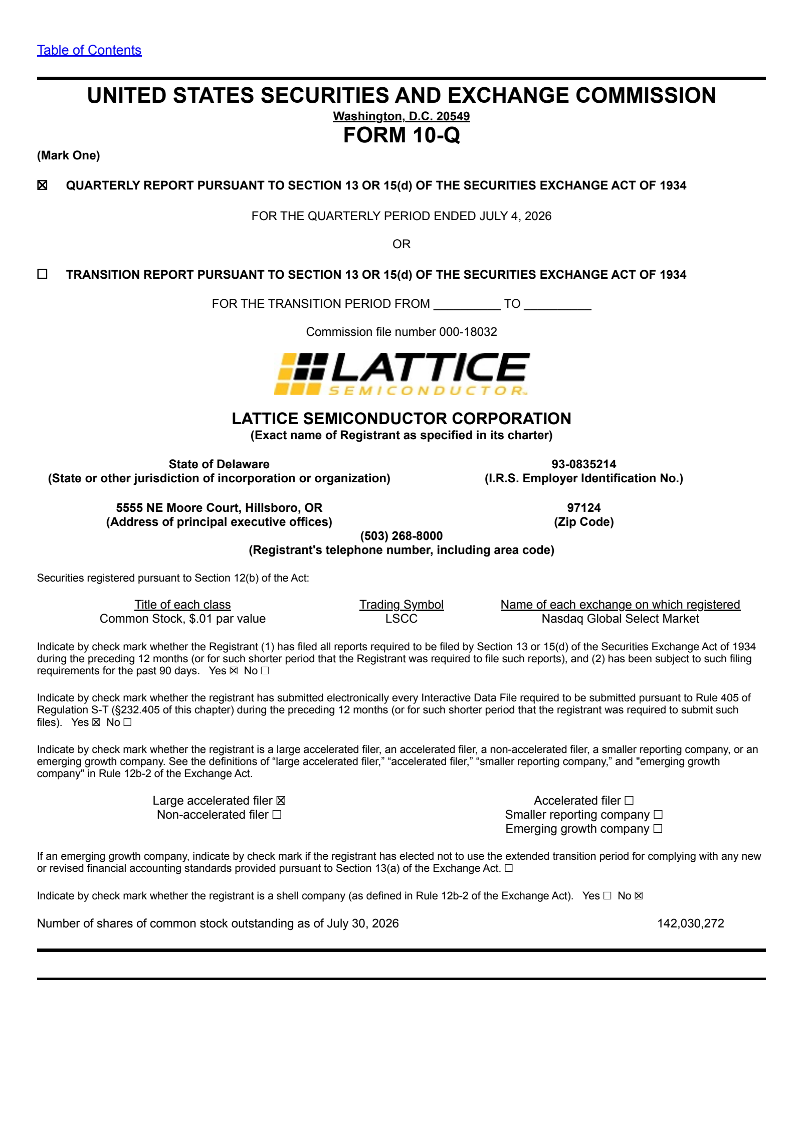 Lattice Semiconductor's Q2 2026 Quarterly report