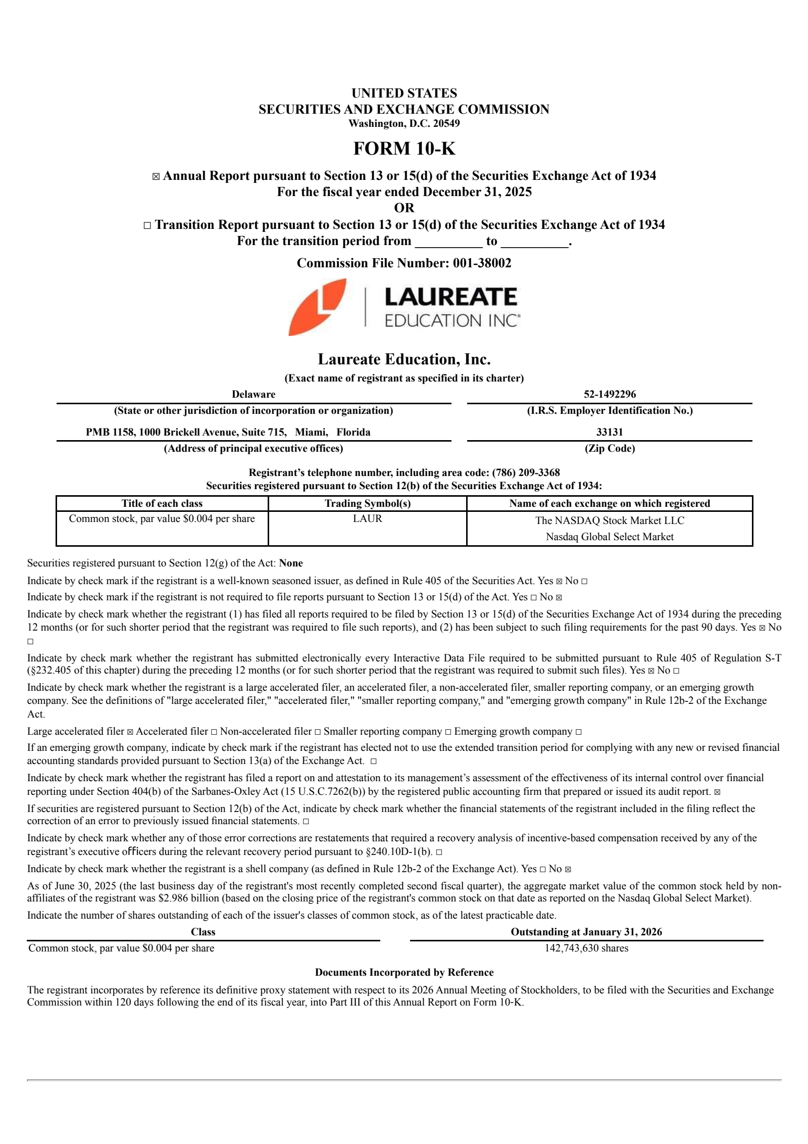 Laureate Education's Q4 2025 Annual report
