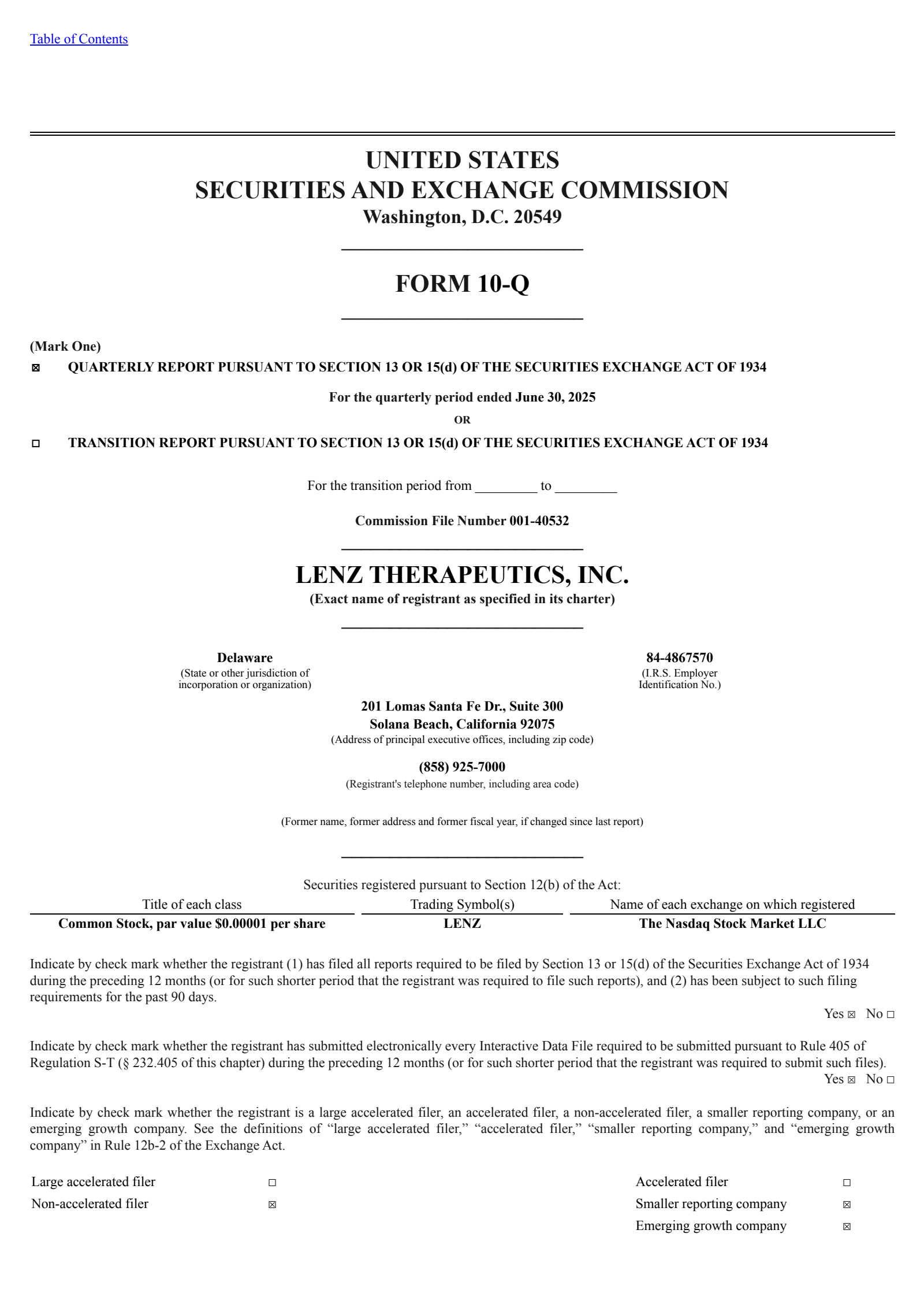 LENZ Therapeutics' Q2 2025 Quarterly report