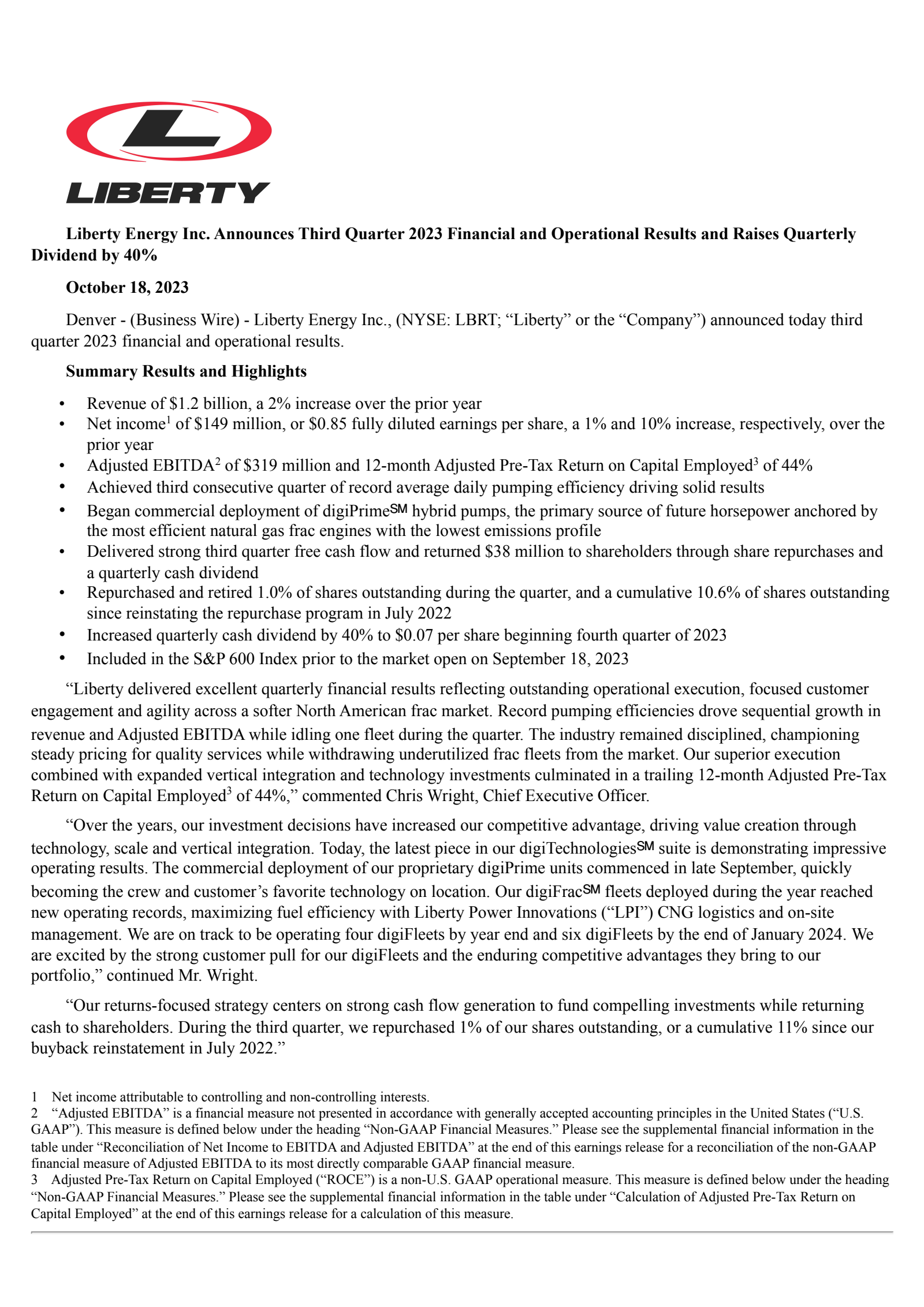 Simmons First National's Q3 2023 Press Release