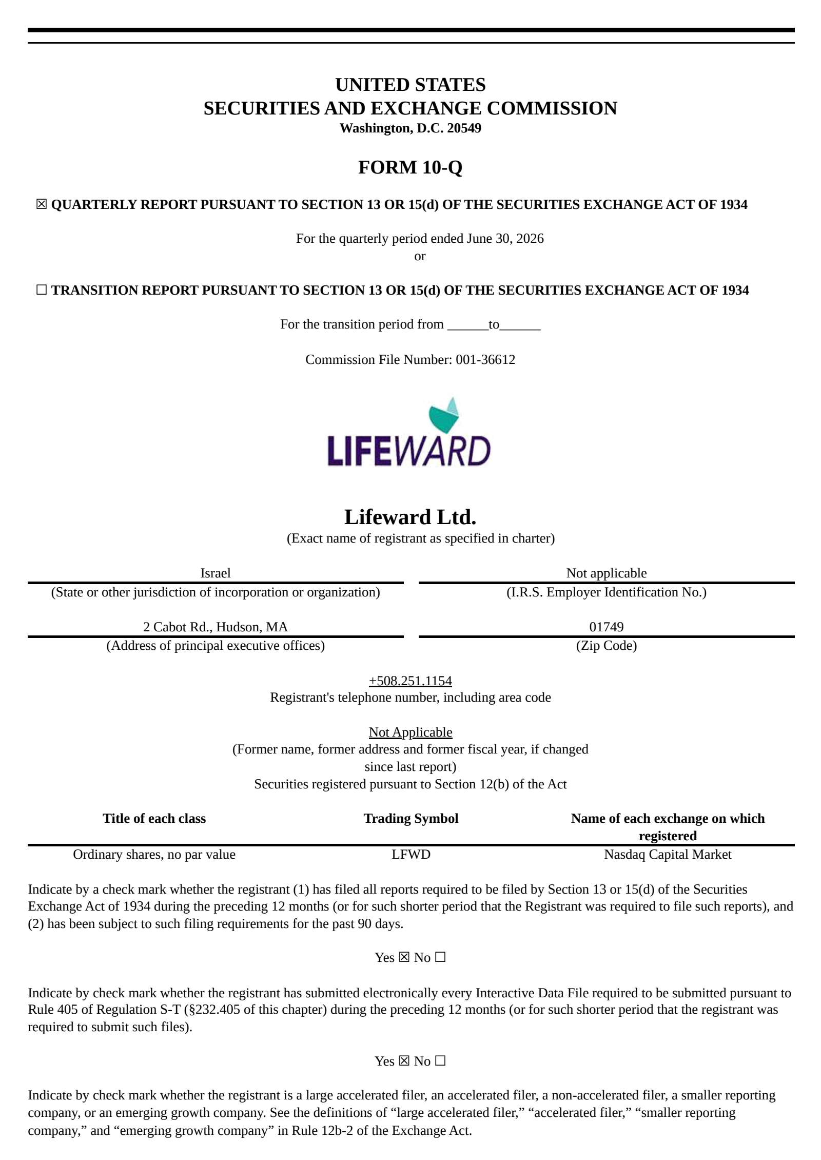 Lifeward's Q2 2026 Quarterly report