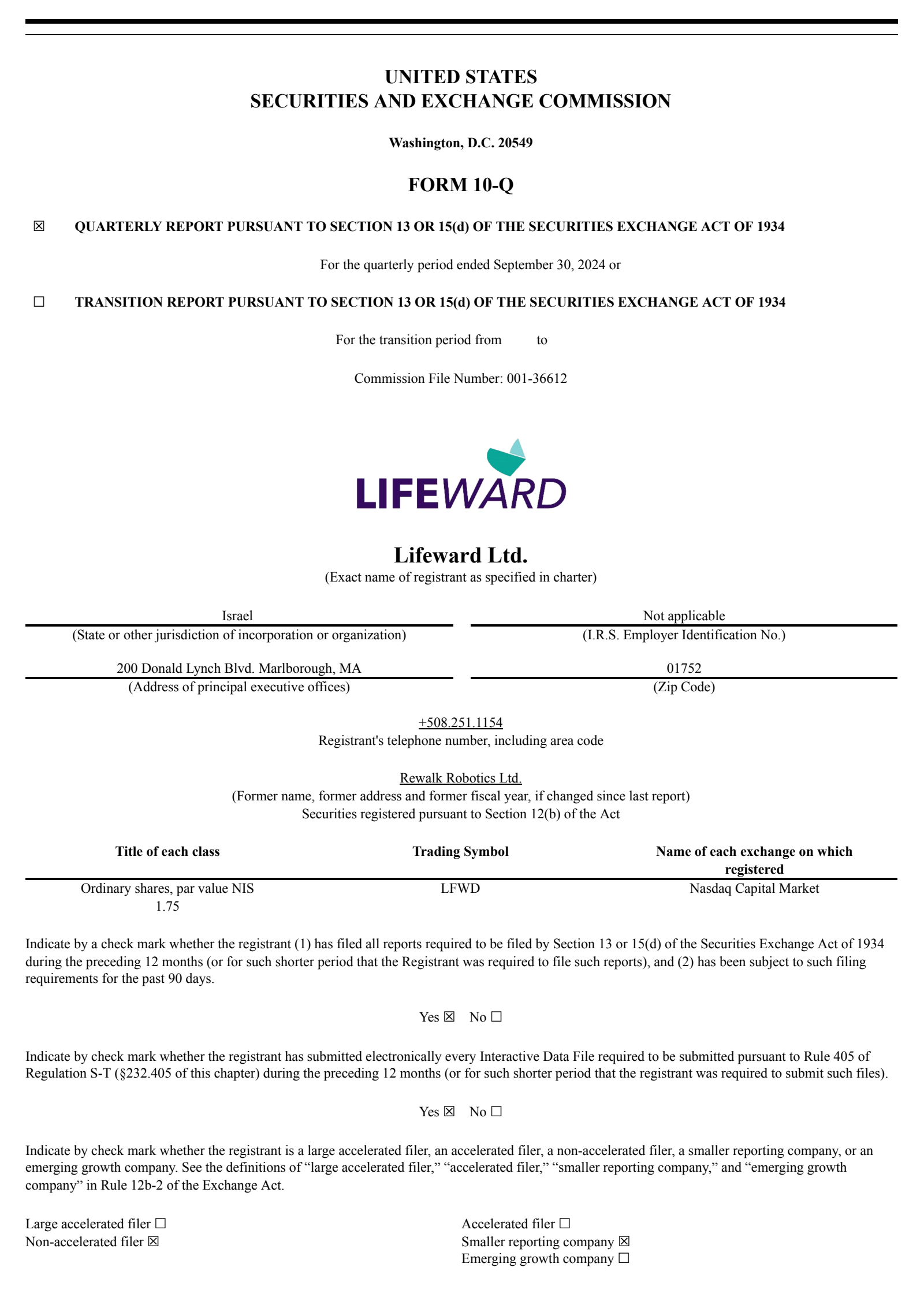 Lifeward's Q3 2024 Quarterly Report