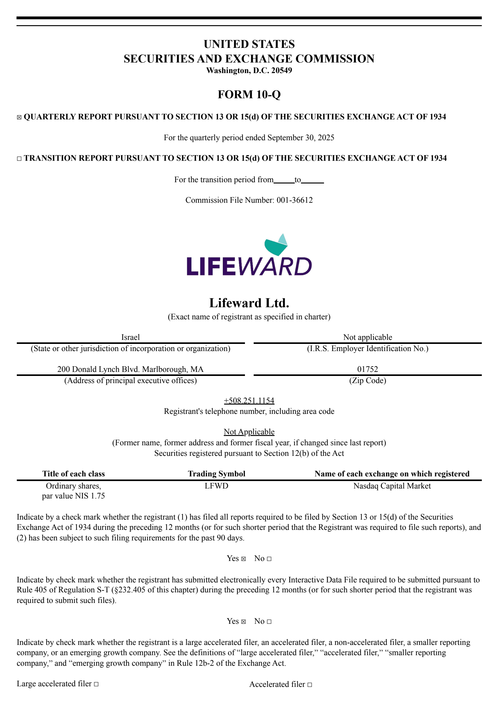 Lifeward's Q3 2025 Quarterly Report