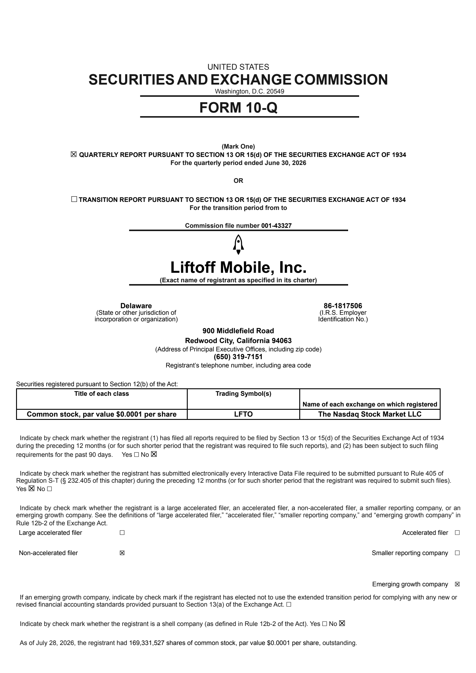Liftoff Mobile's Q2 2026 Quarterly report