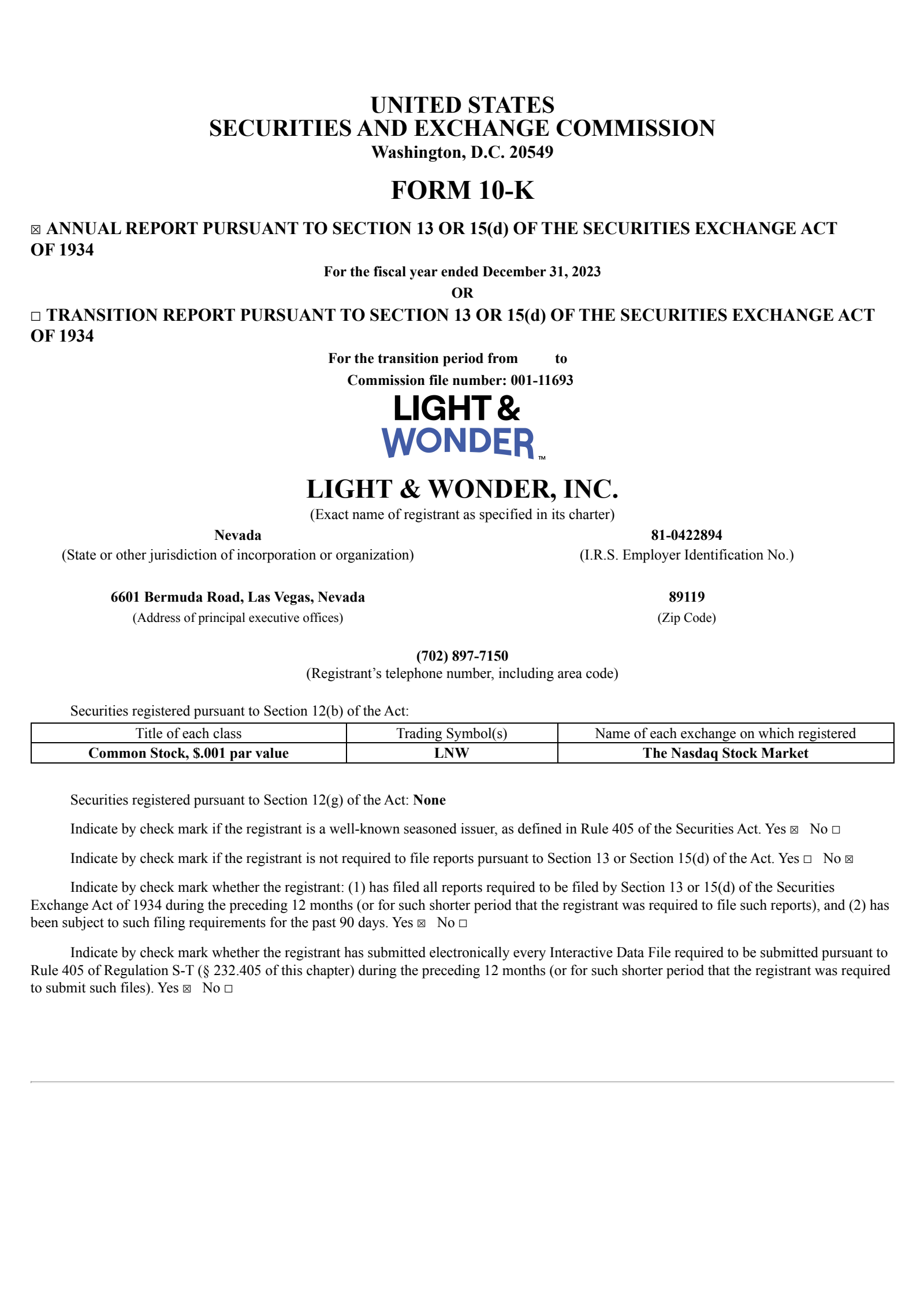 017 LNW Q4 2023 Earnings Report on 2/27/2024