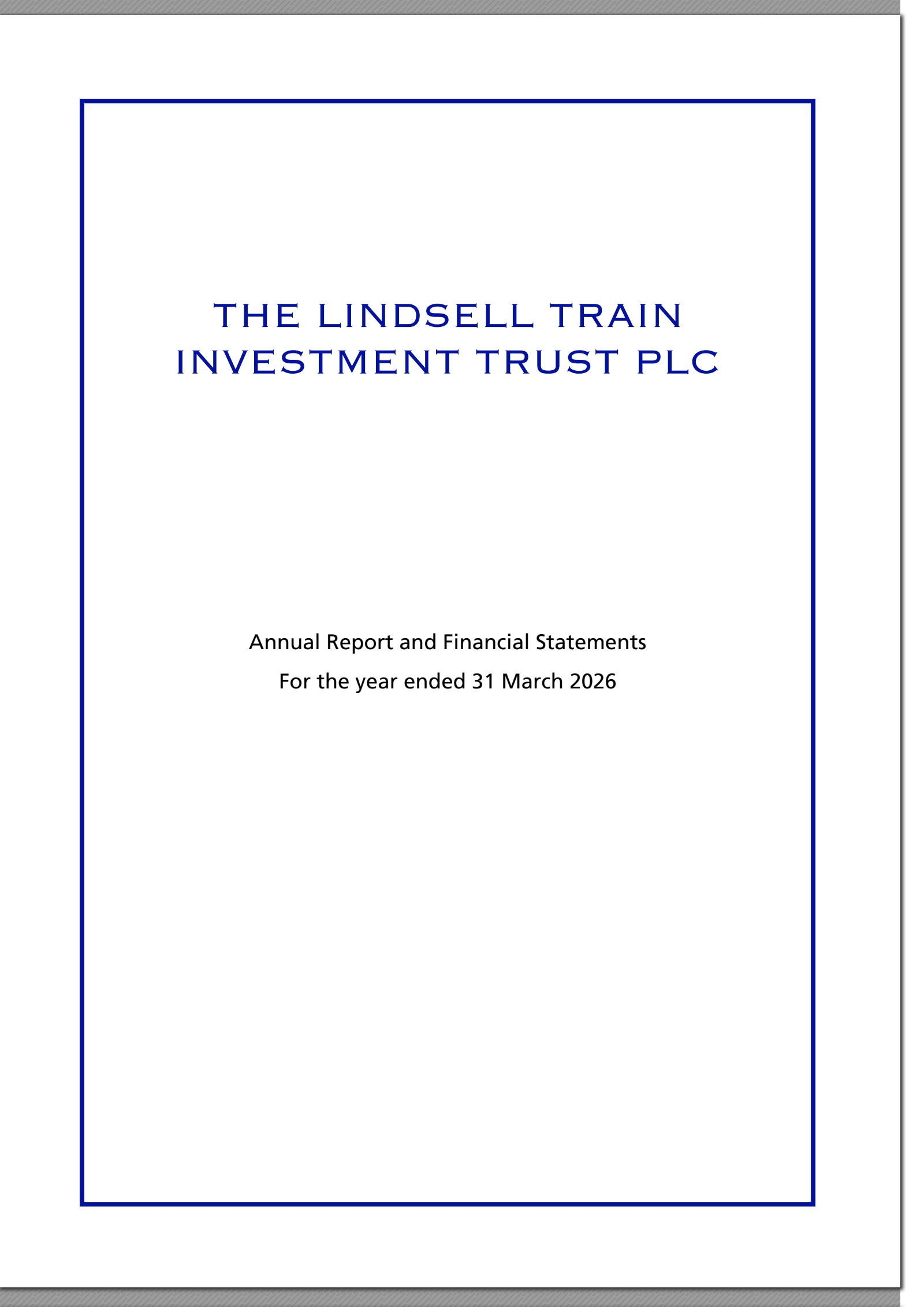 Lindsell Train Investment Trust's H2 2026 Annual report