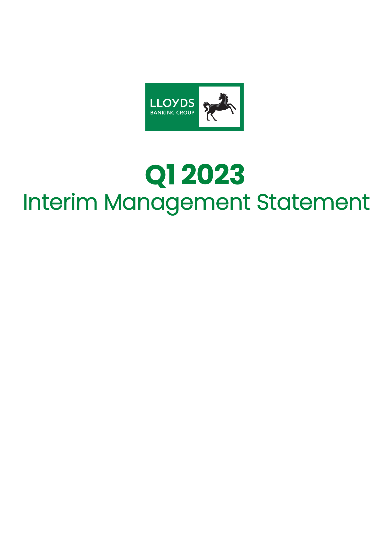 Lloyds Banking Group's Q1 2023 Interim report