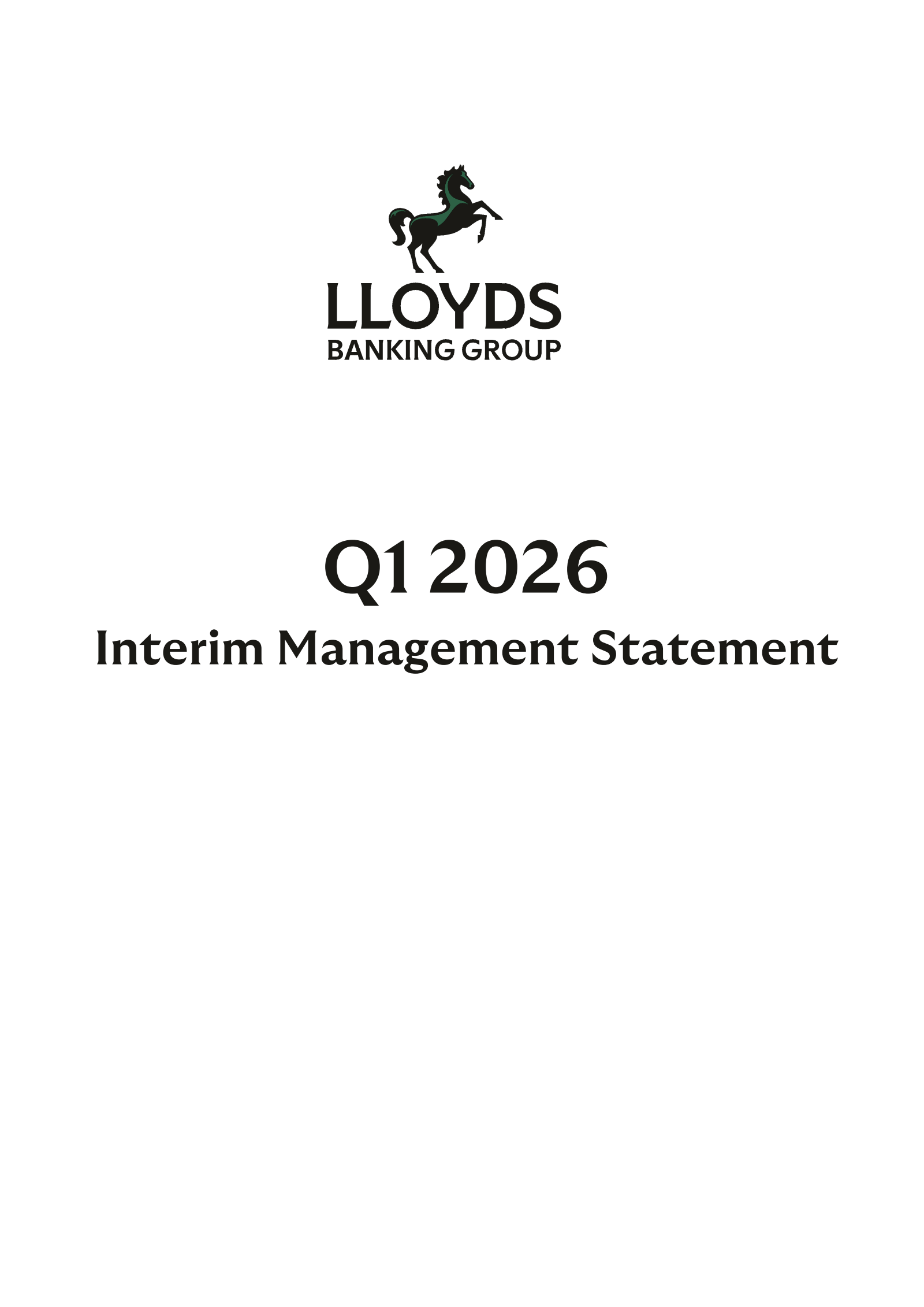 Lloyds Banking Group's Q1 2026 Interim report