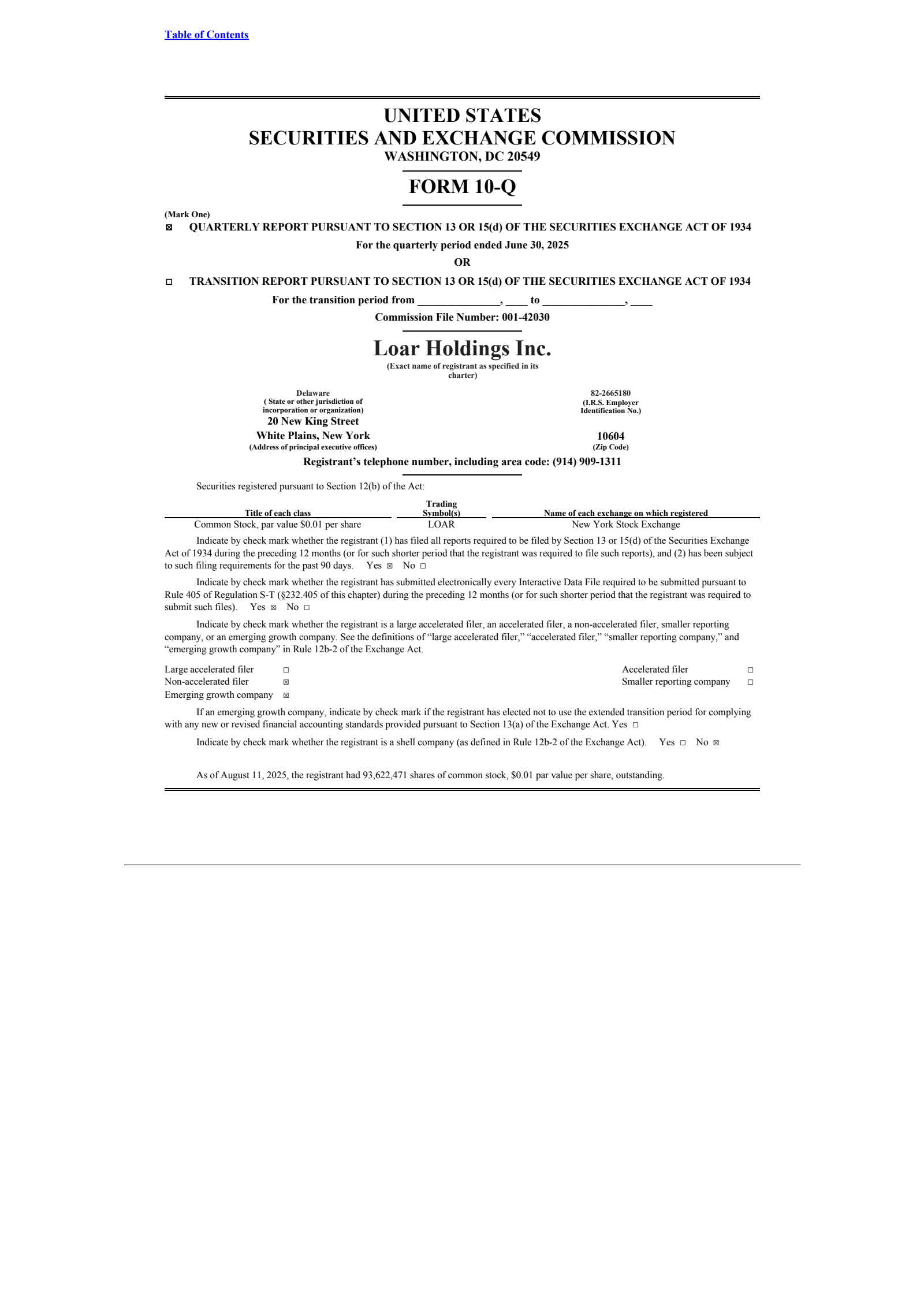 Loar's Q2 2025 Quarterly report