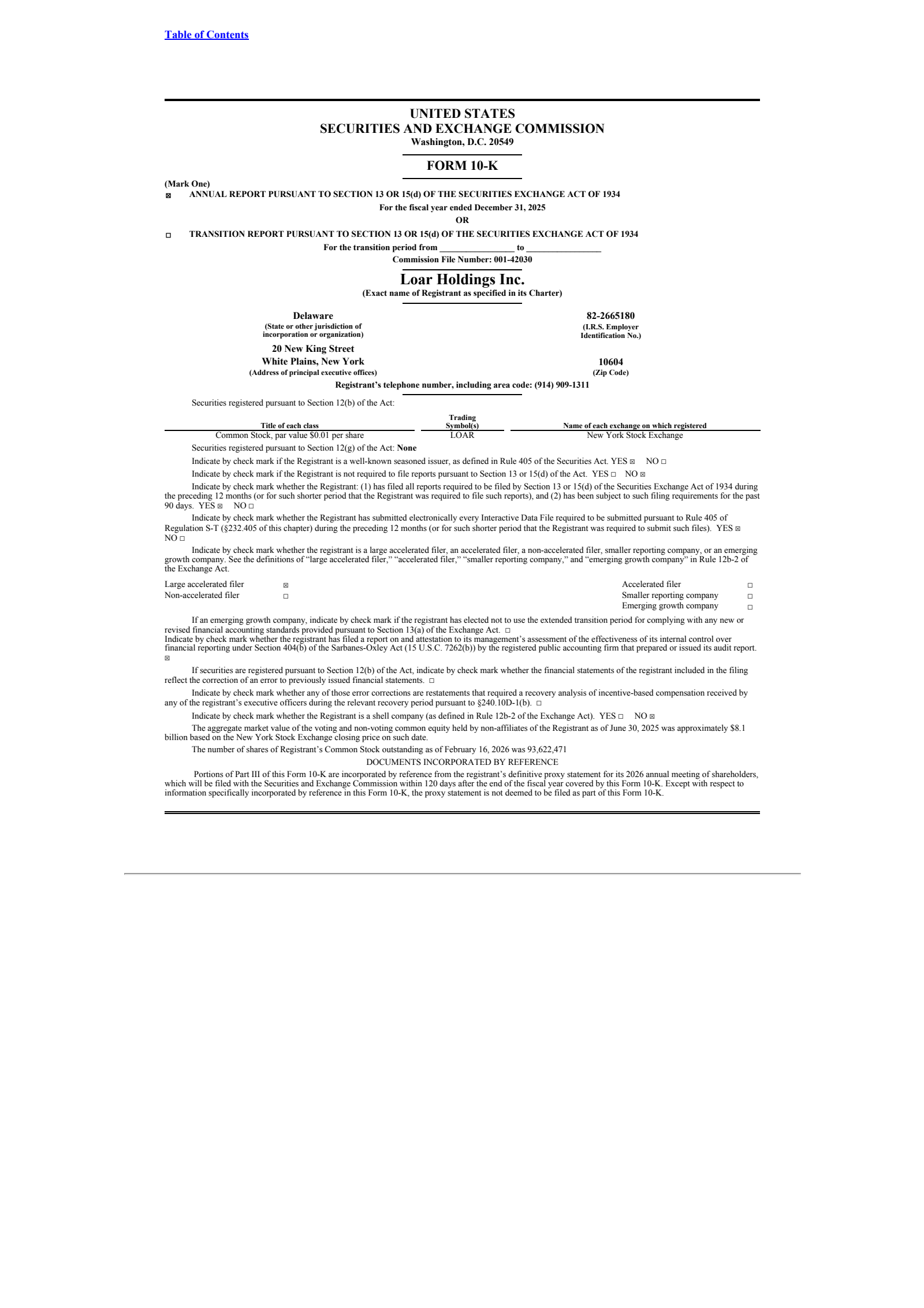 Loar's Q4 2025 Annual report