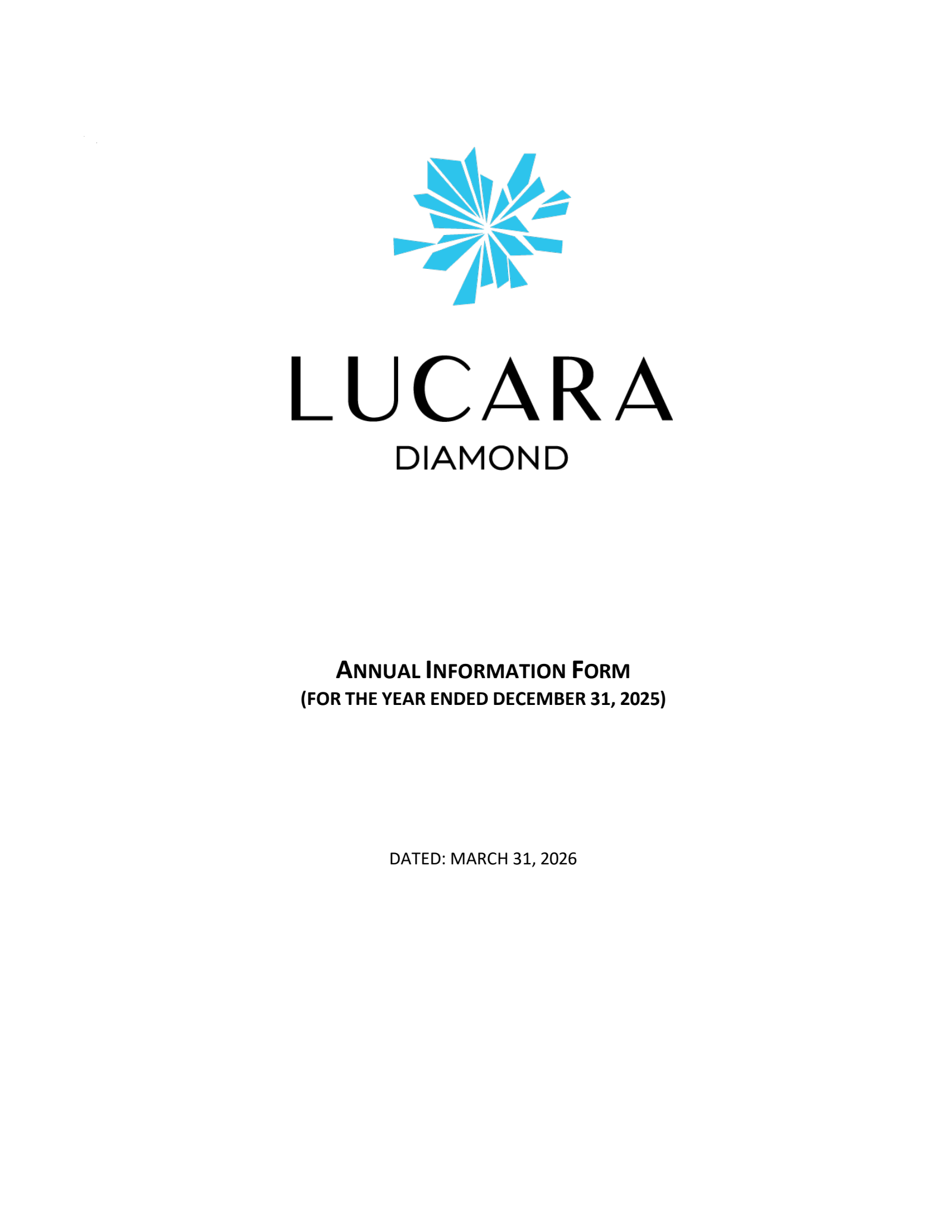 Lucara Diamond's Q4 2025 Annual report