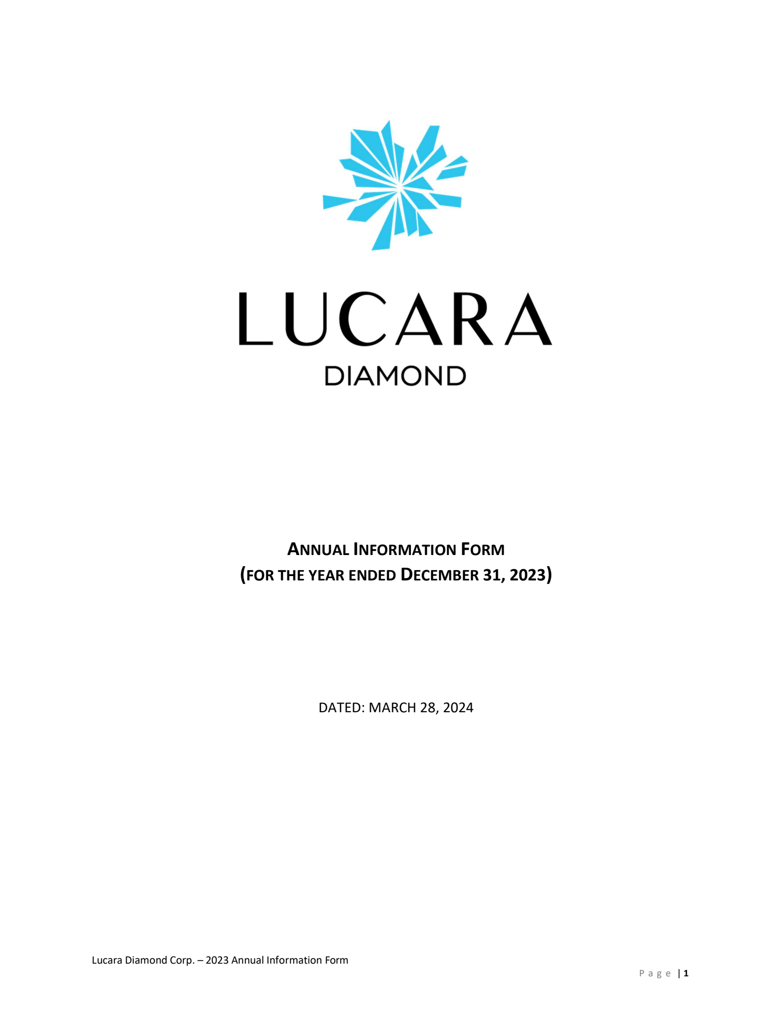 Lucara Diamond's Q4 2023 Annual report