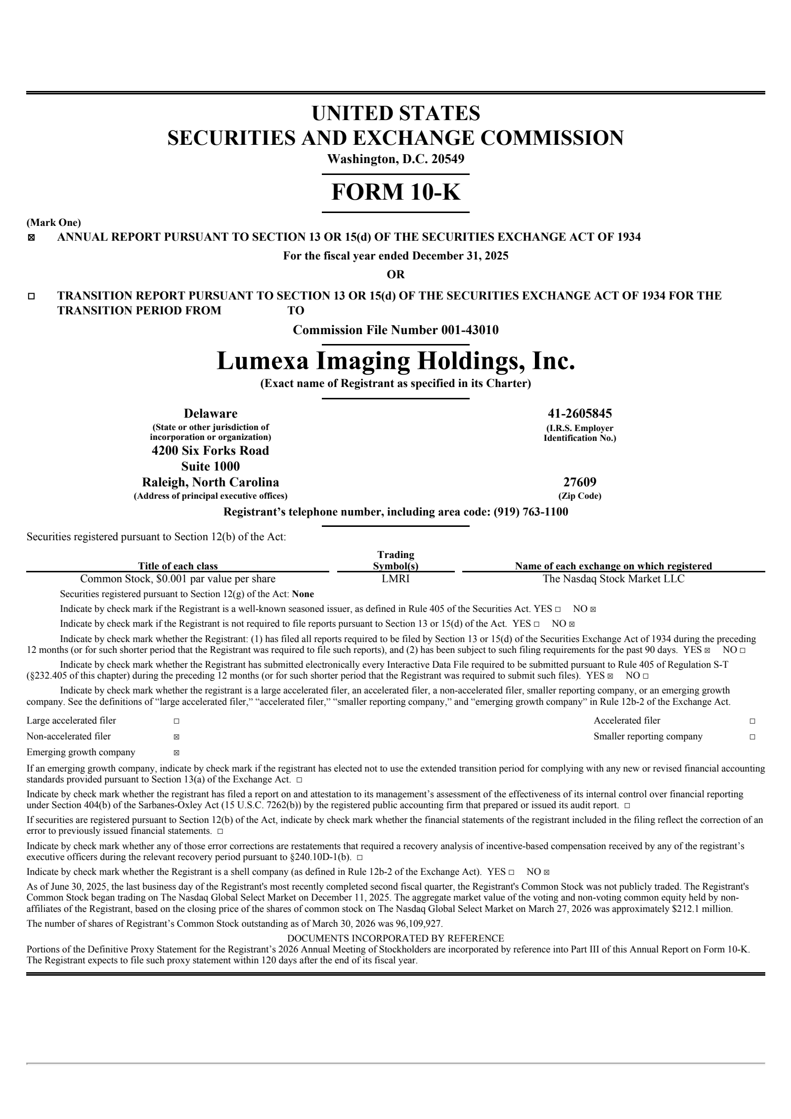 Lumexa Imaging's Q4 2025 Annual report
