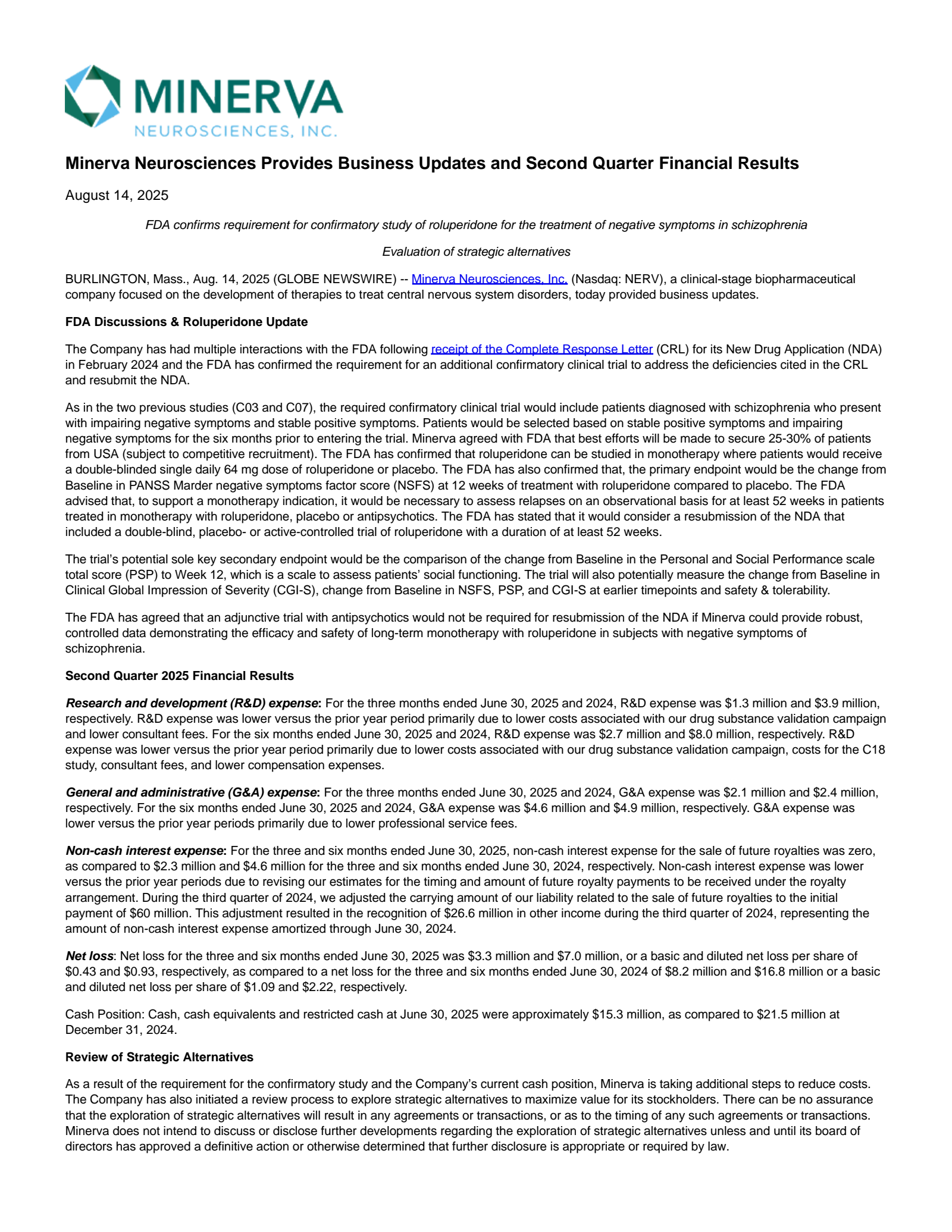 MacroGenics' Q2 2025 Press Release
