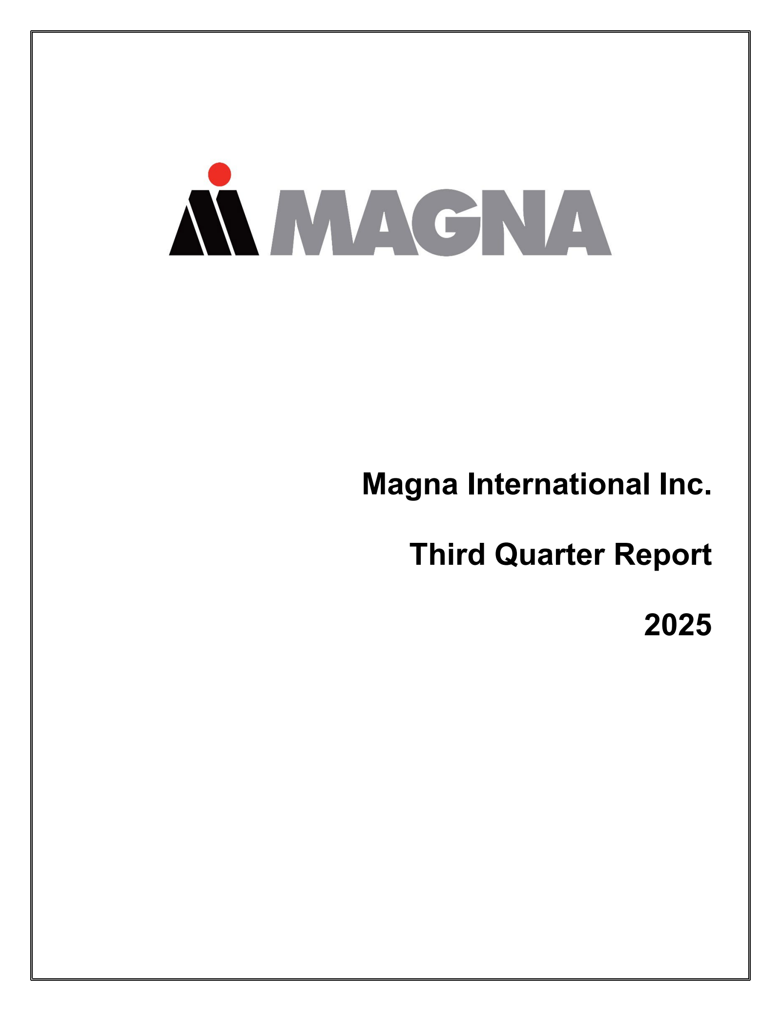 Magna International's Q3 2025 Interim report