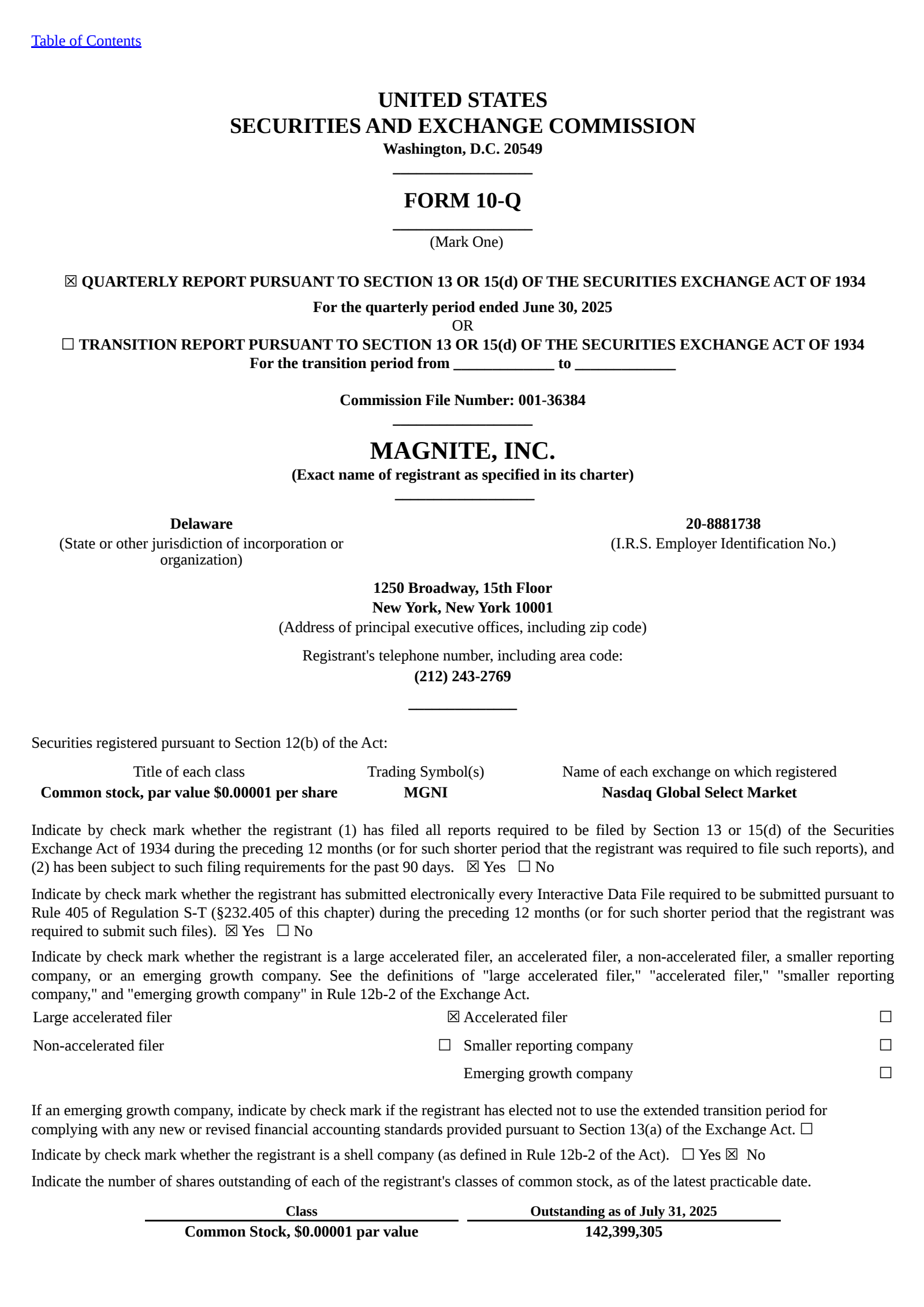 Magnite's Q2 2025 Quarterly report