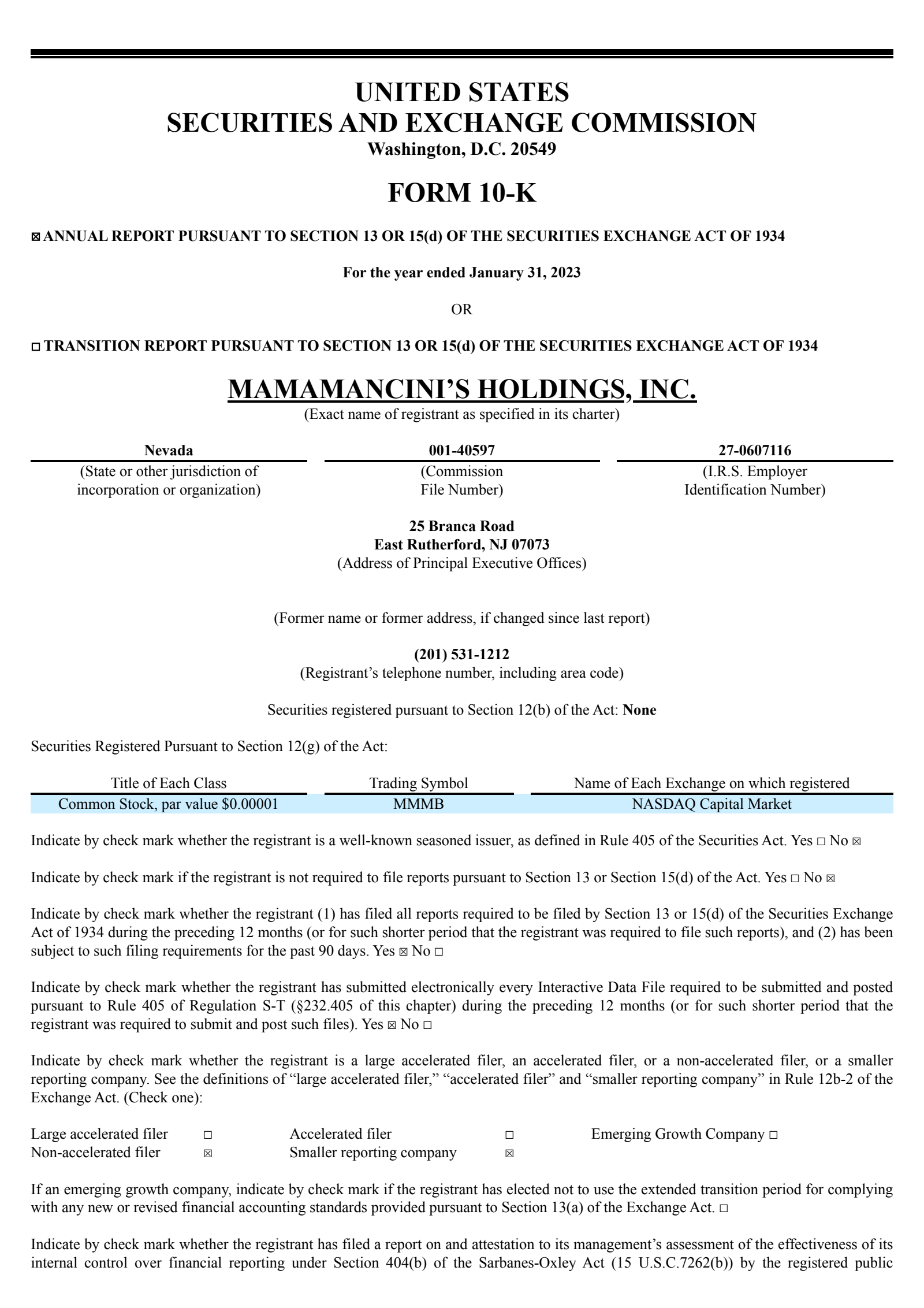 Mama's Creations' Q4 2023 Annual report