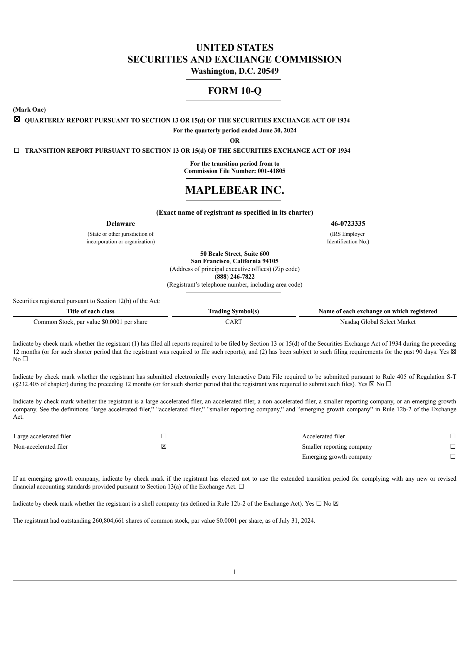Maplebear's Q2 2024 Quarterly Report