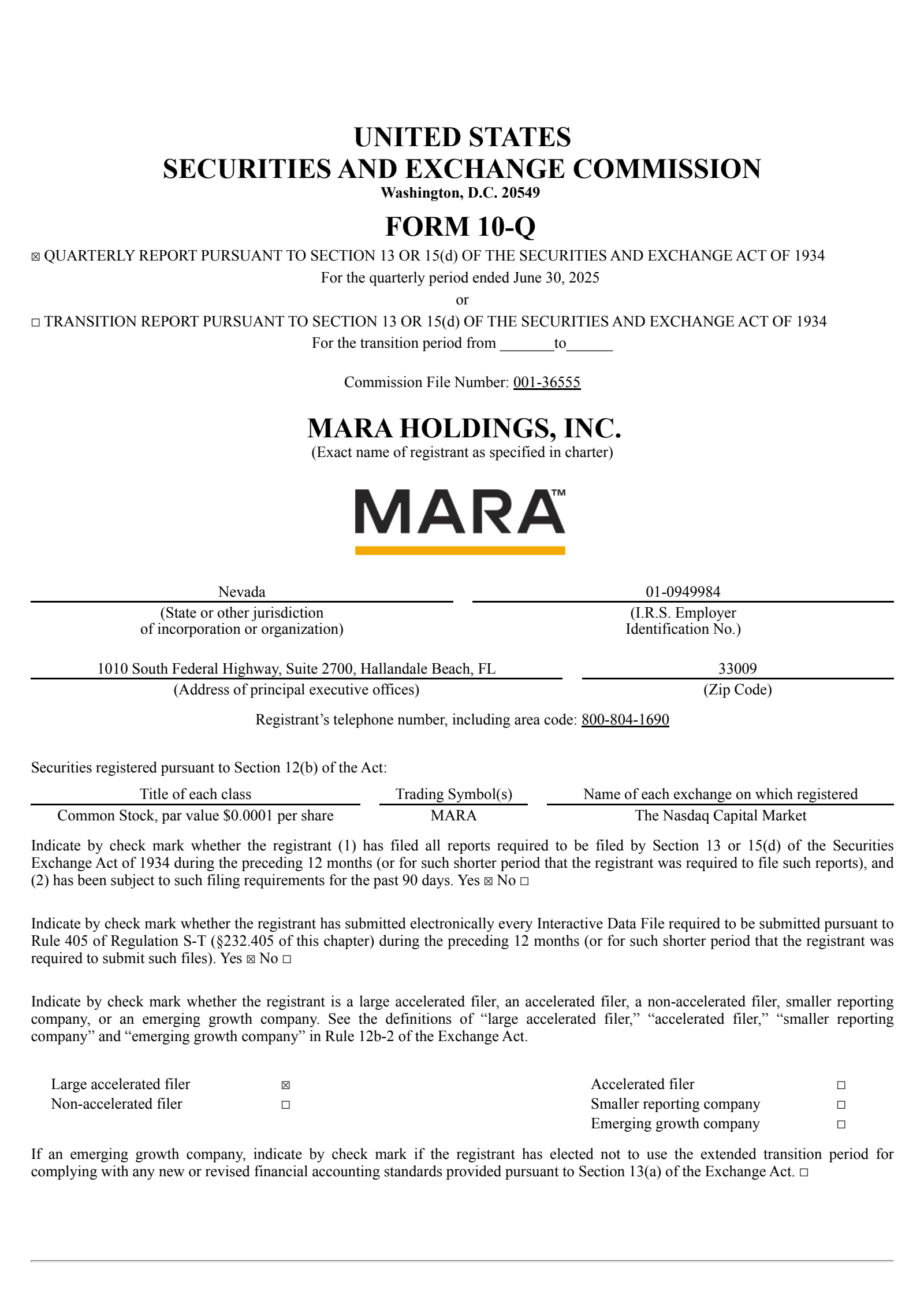 Marathon Digital's Q2 2025 Quarterly report