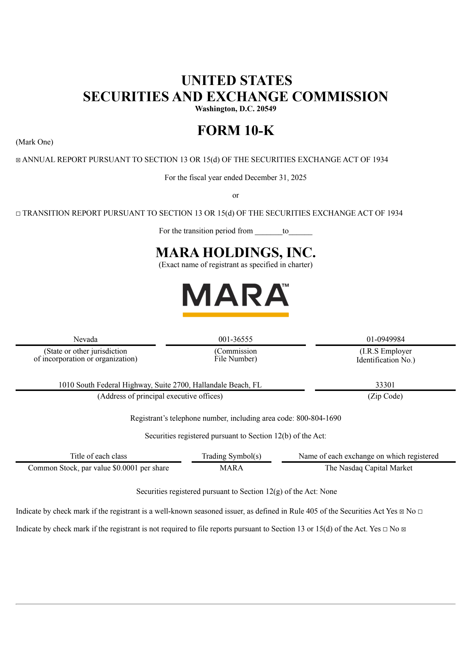 Marathon Digital's Q4 2025 Annual report