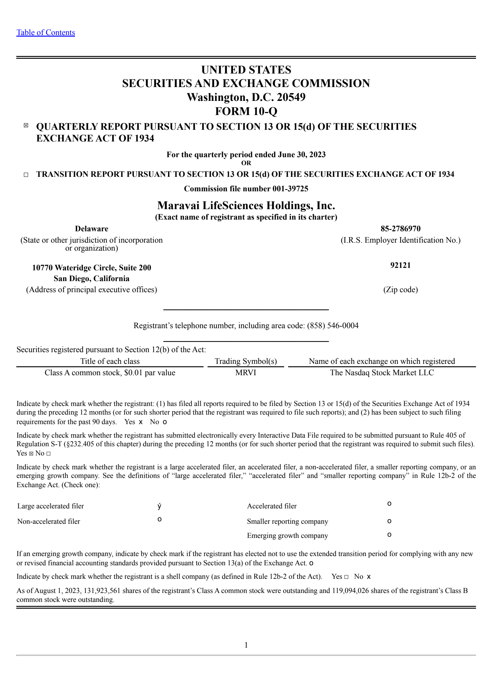 Maravai LifeSciences' Q2 2023 Quarterly report
