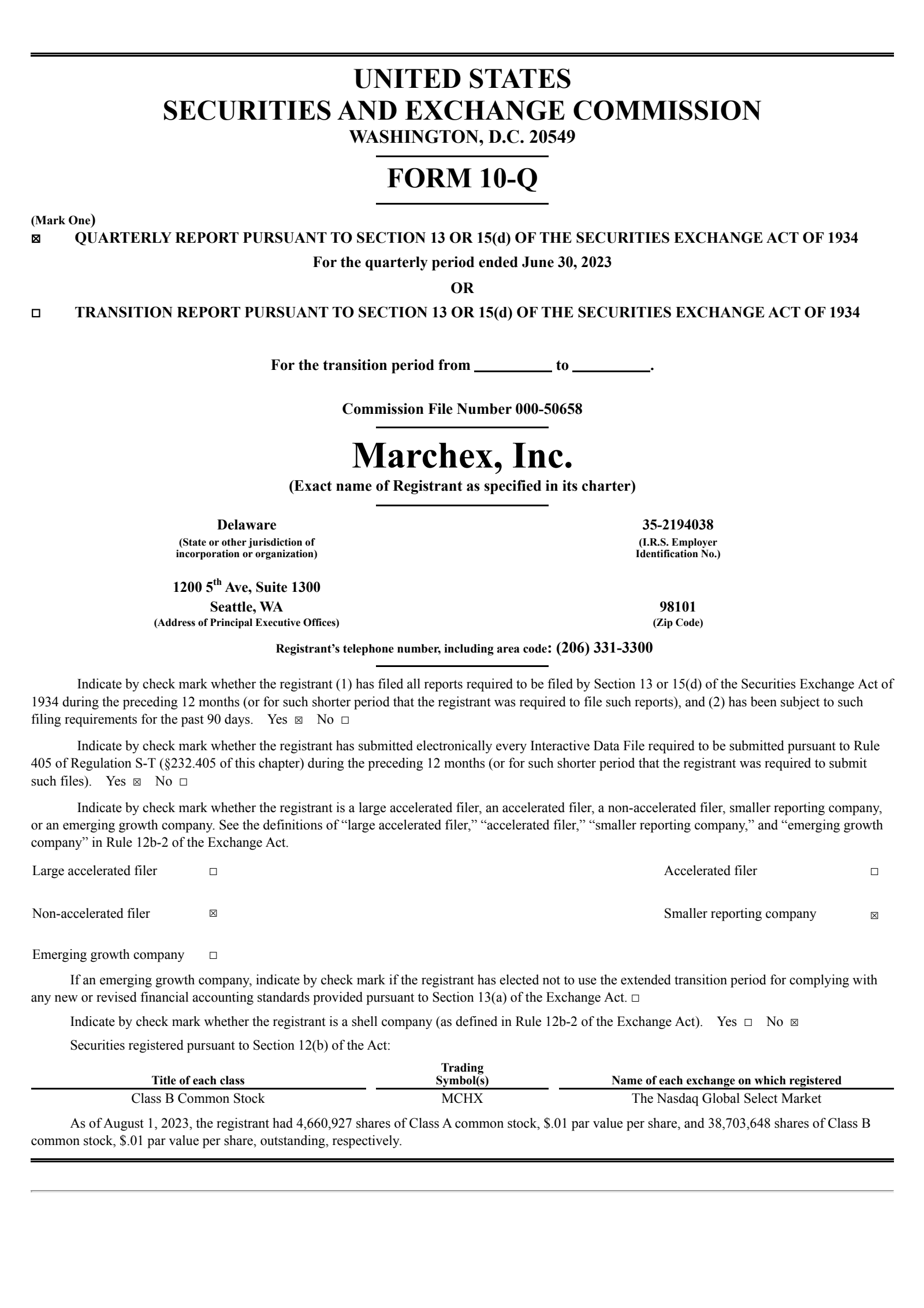 Marchex's Q2 2023 Quarterly report