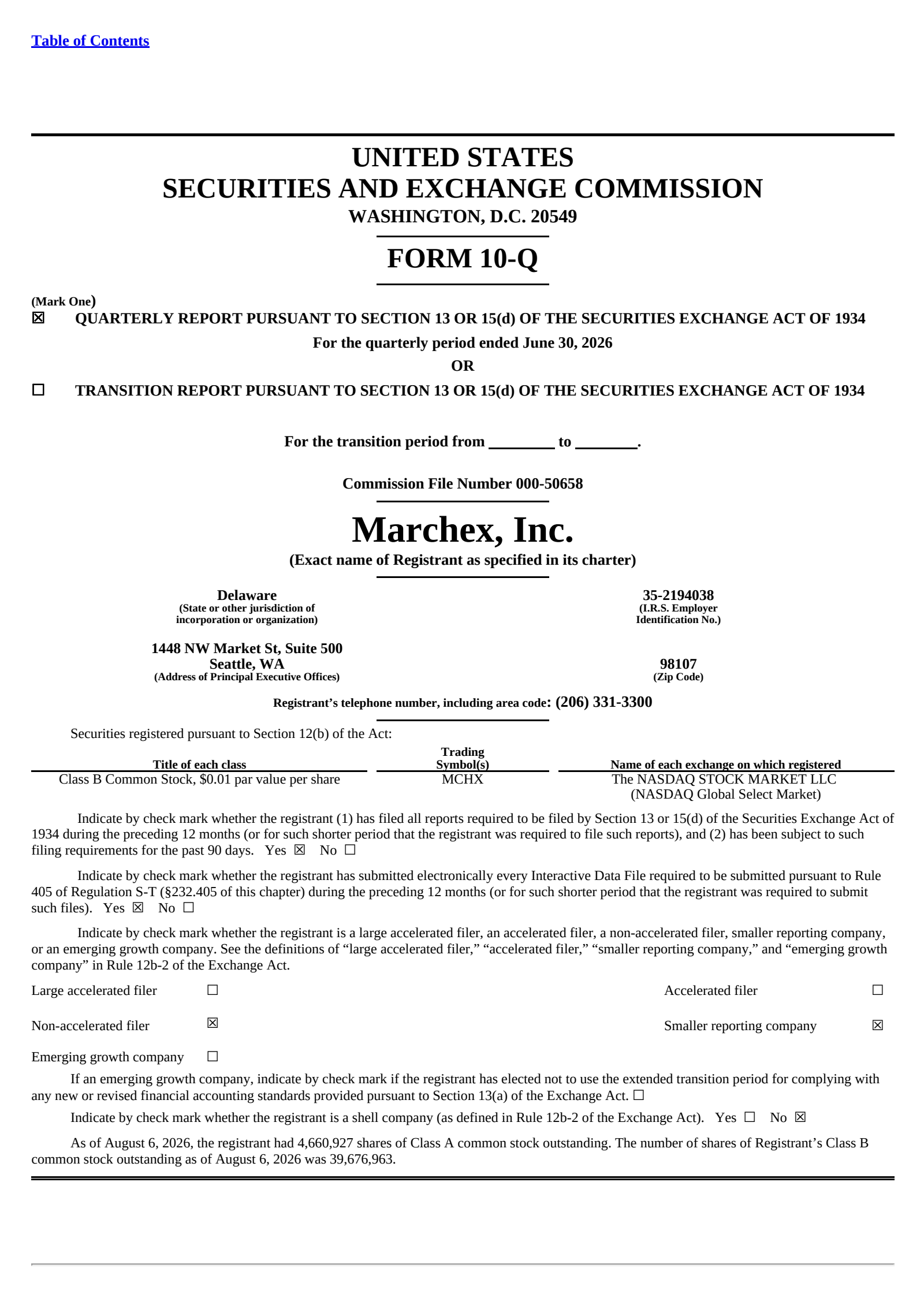 Marchex's Q2 2026 Quarterly report