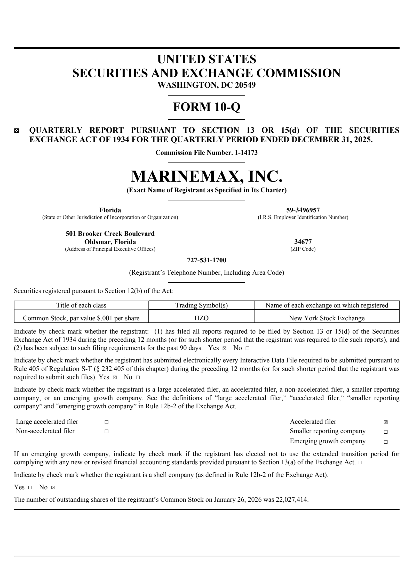MarineMax's Q1 2026 Quarterly report