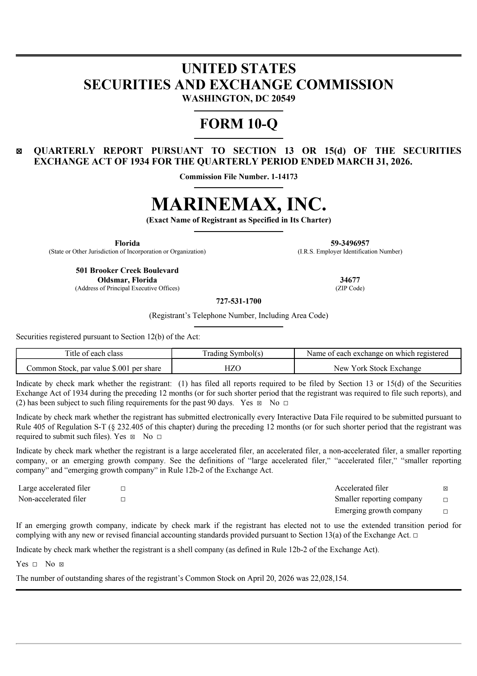MarineMax's Q2 2026 Quarterly report