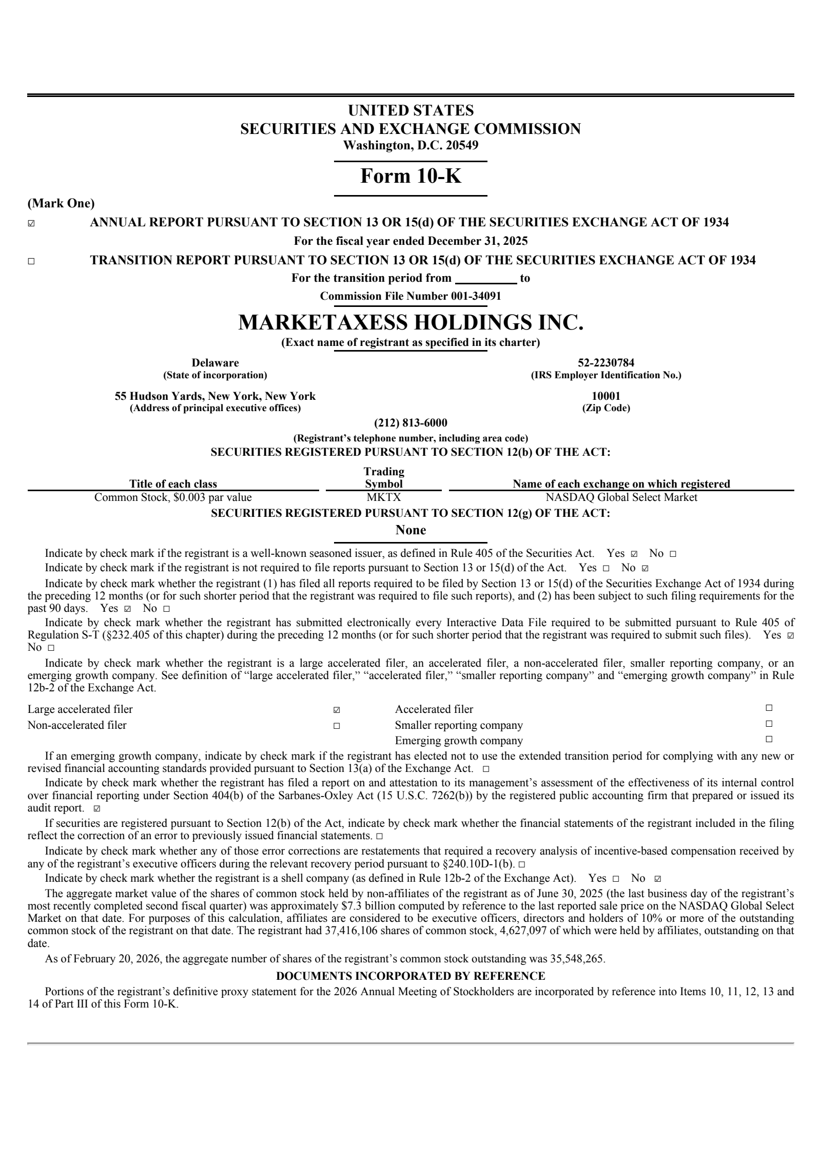 MarketAxess' Q4 2025 Annual report