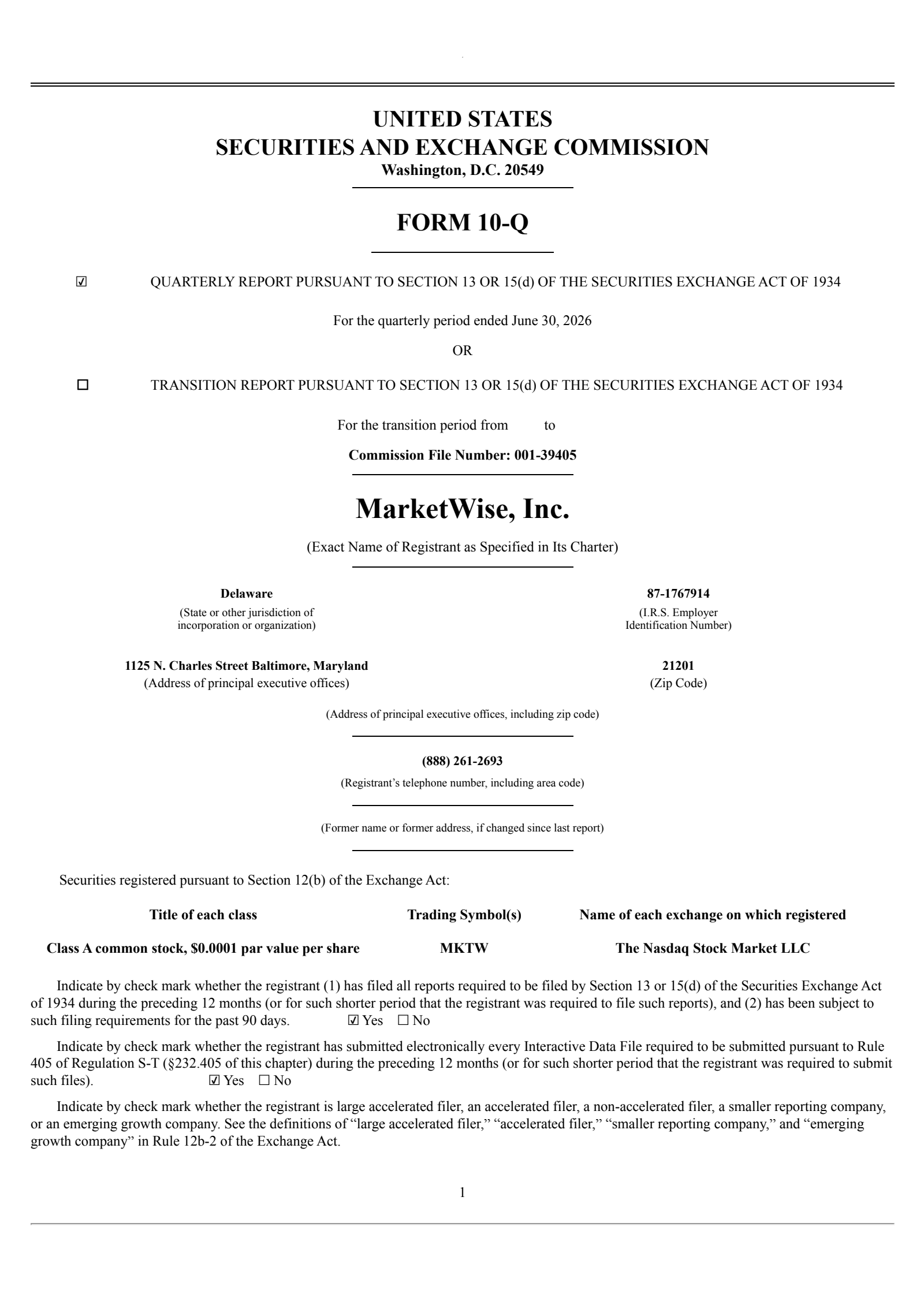 MarketWise's Q2 2026 Quarterly report