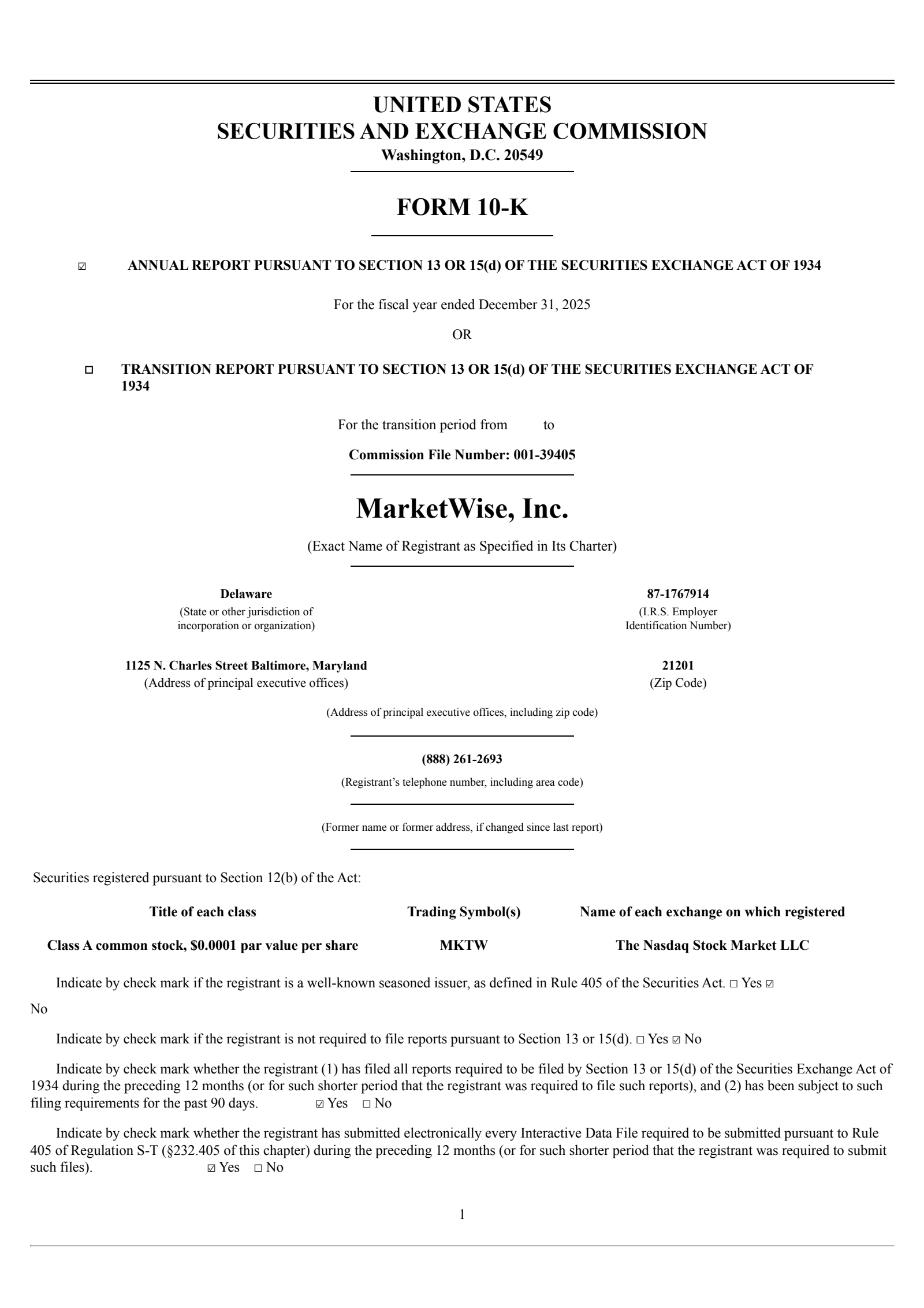 MarketWise's Q4 2025 Annual report