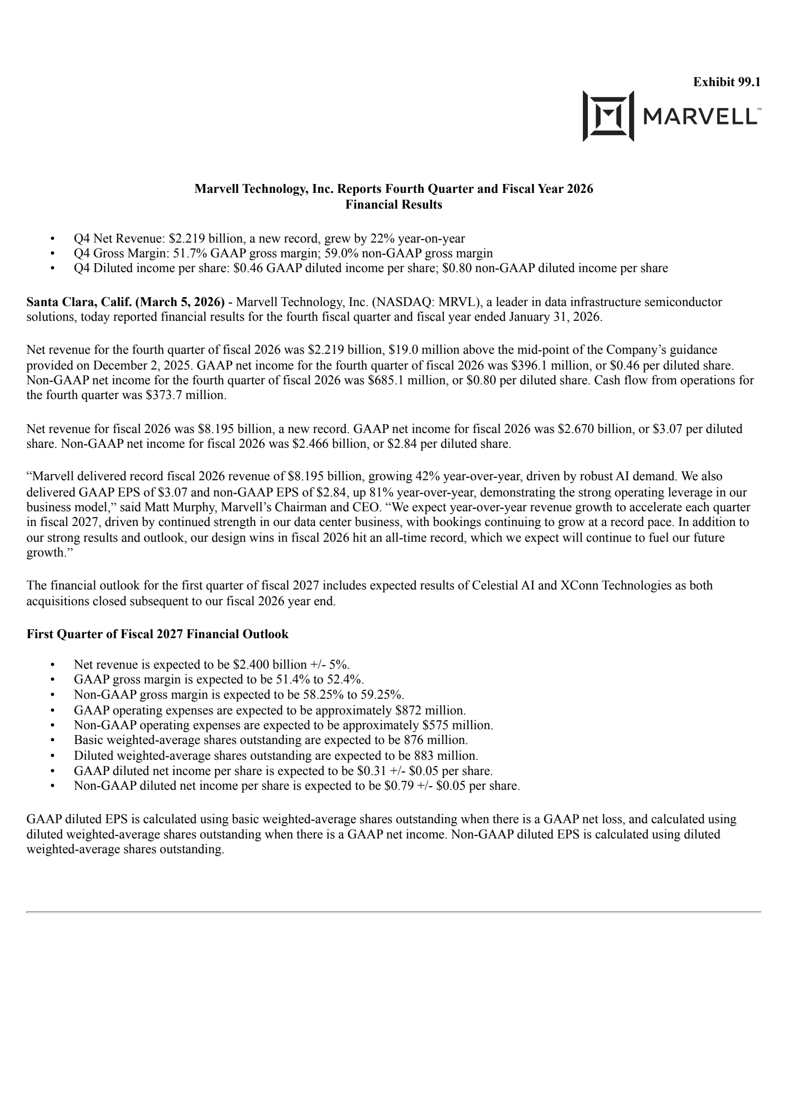 Marvell Technology's Q4 2026 Press Release