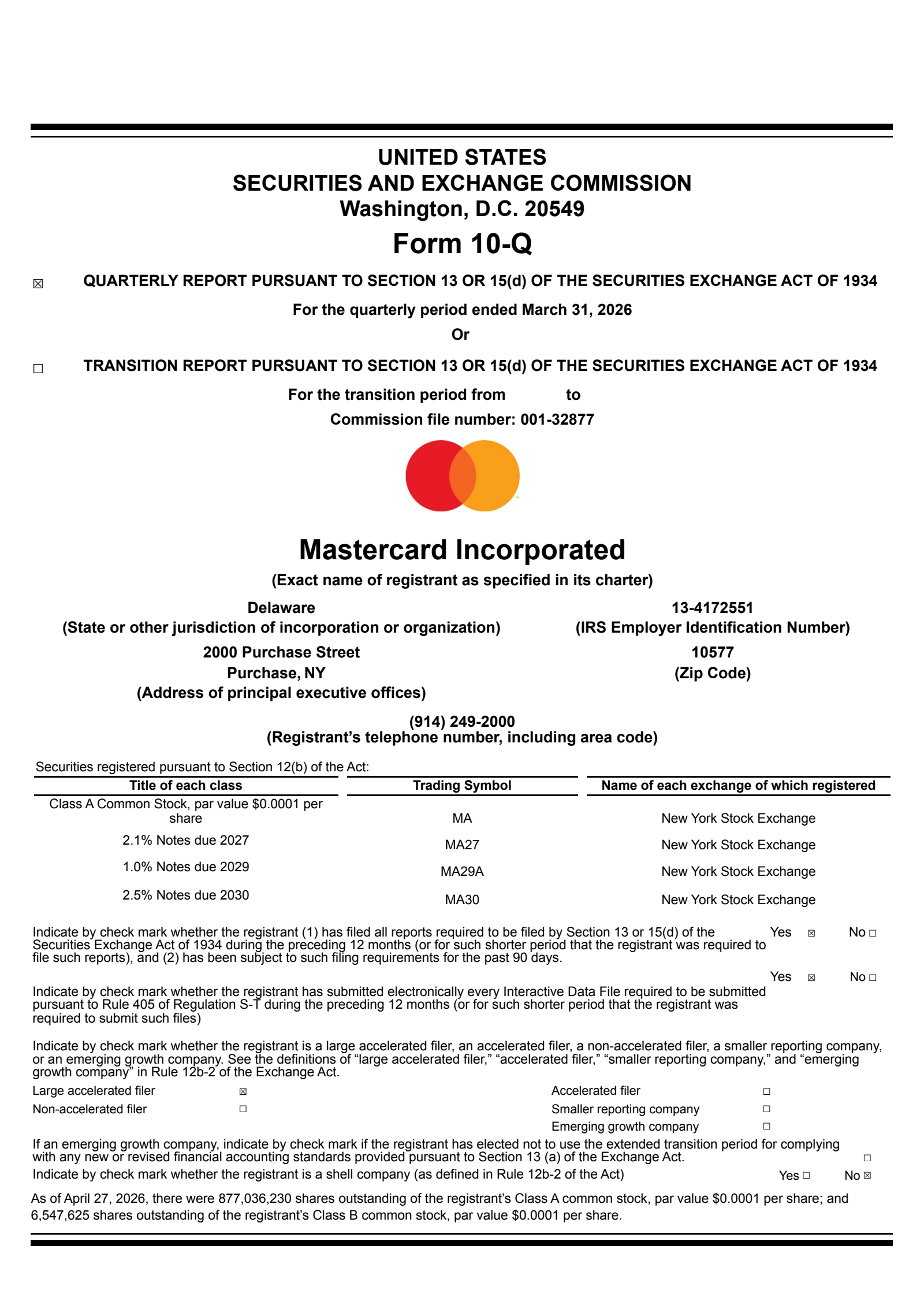 Mastercard's Q1 2026 Quarterly report