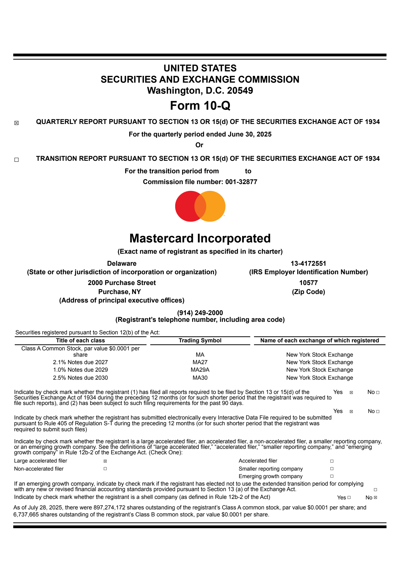 Mastercard's Q2 2025 Quarterly report