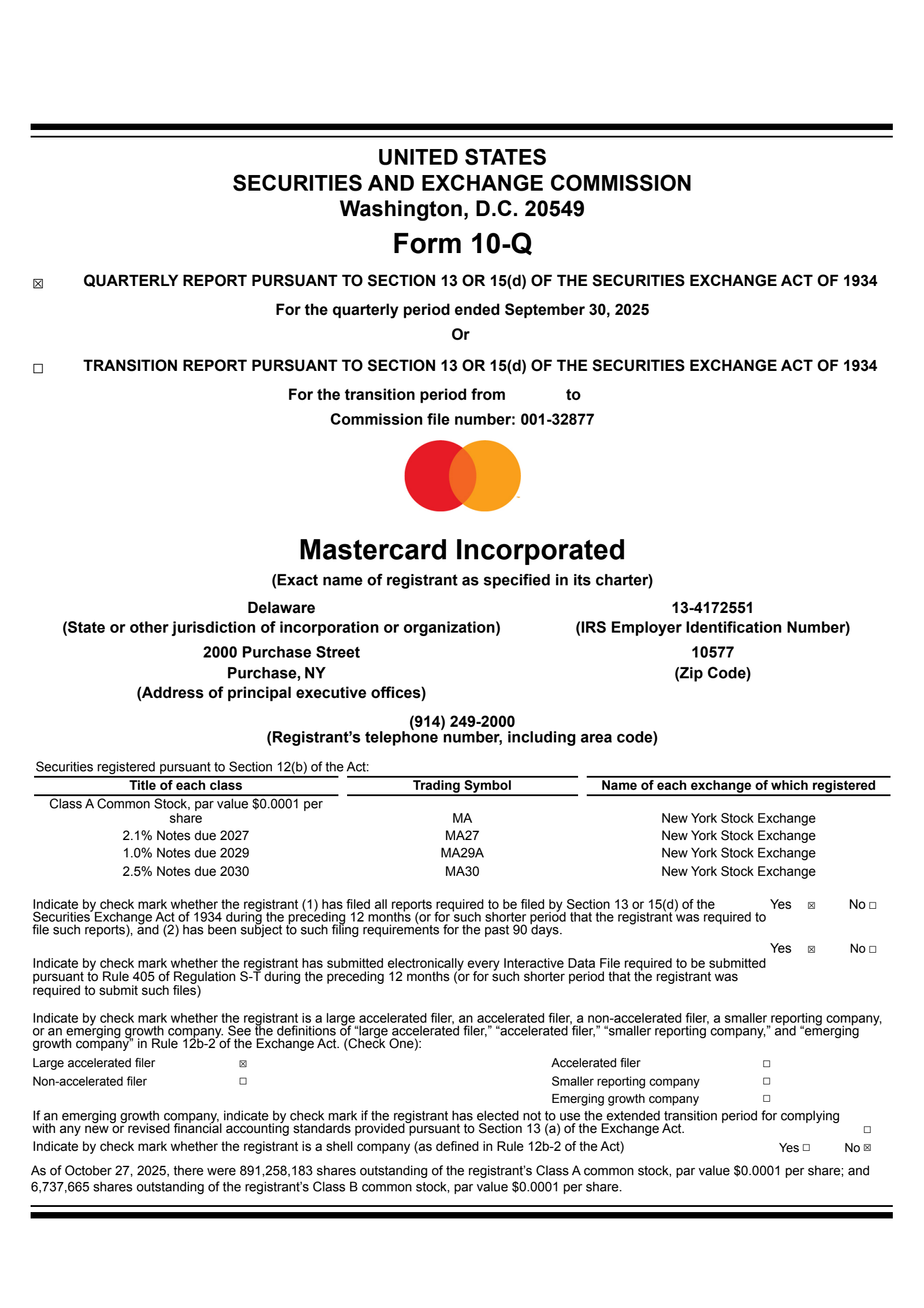 Mastercard's Q3 2025 Quarterly Report