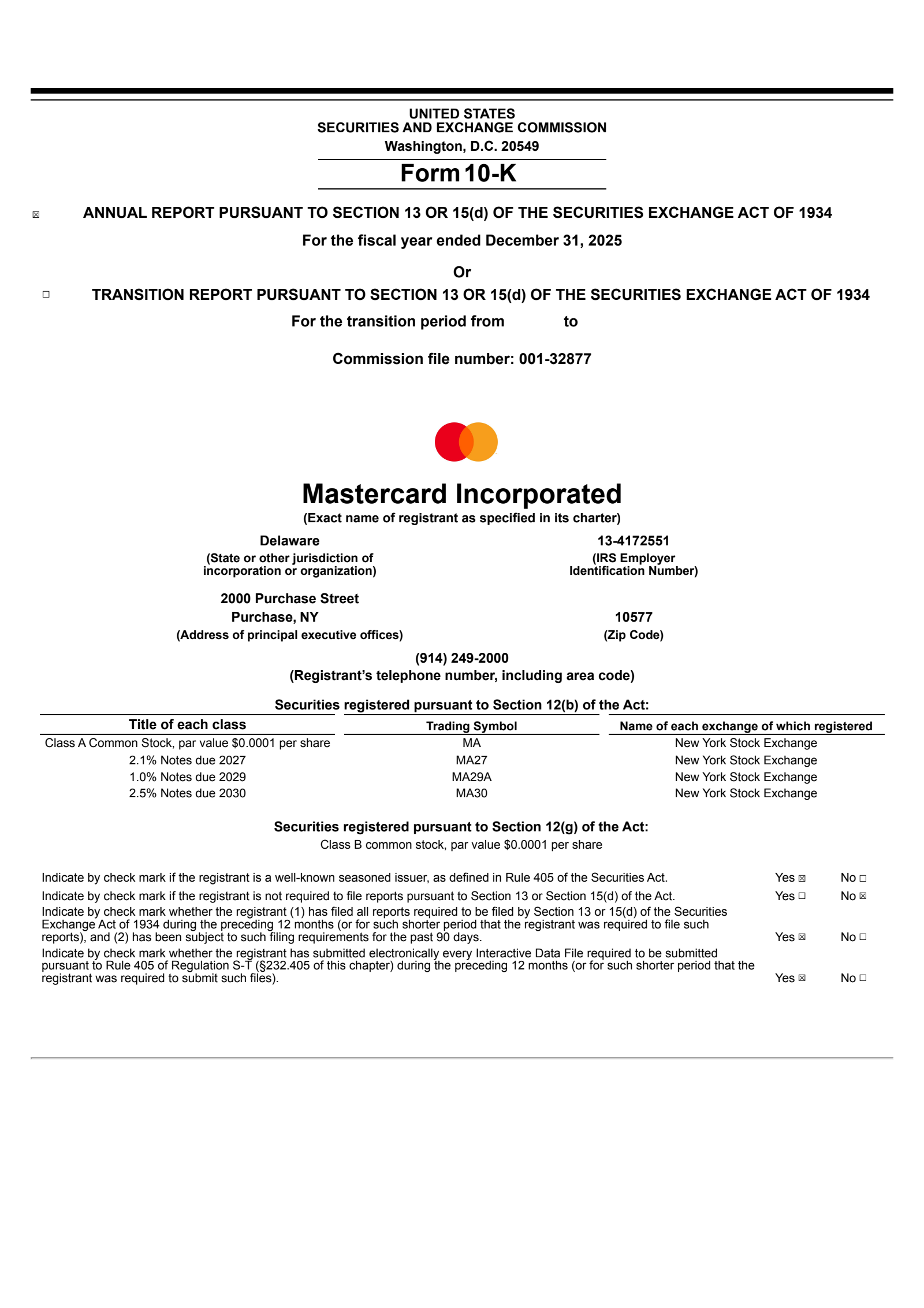 Mastercard's Q4 2025 Annual report