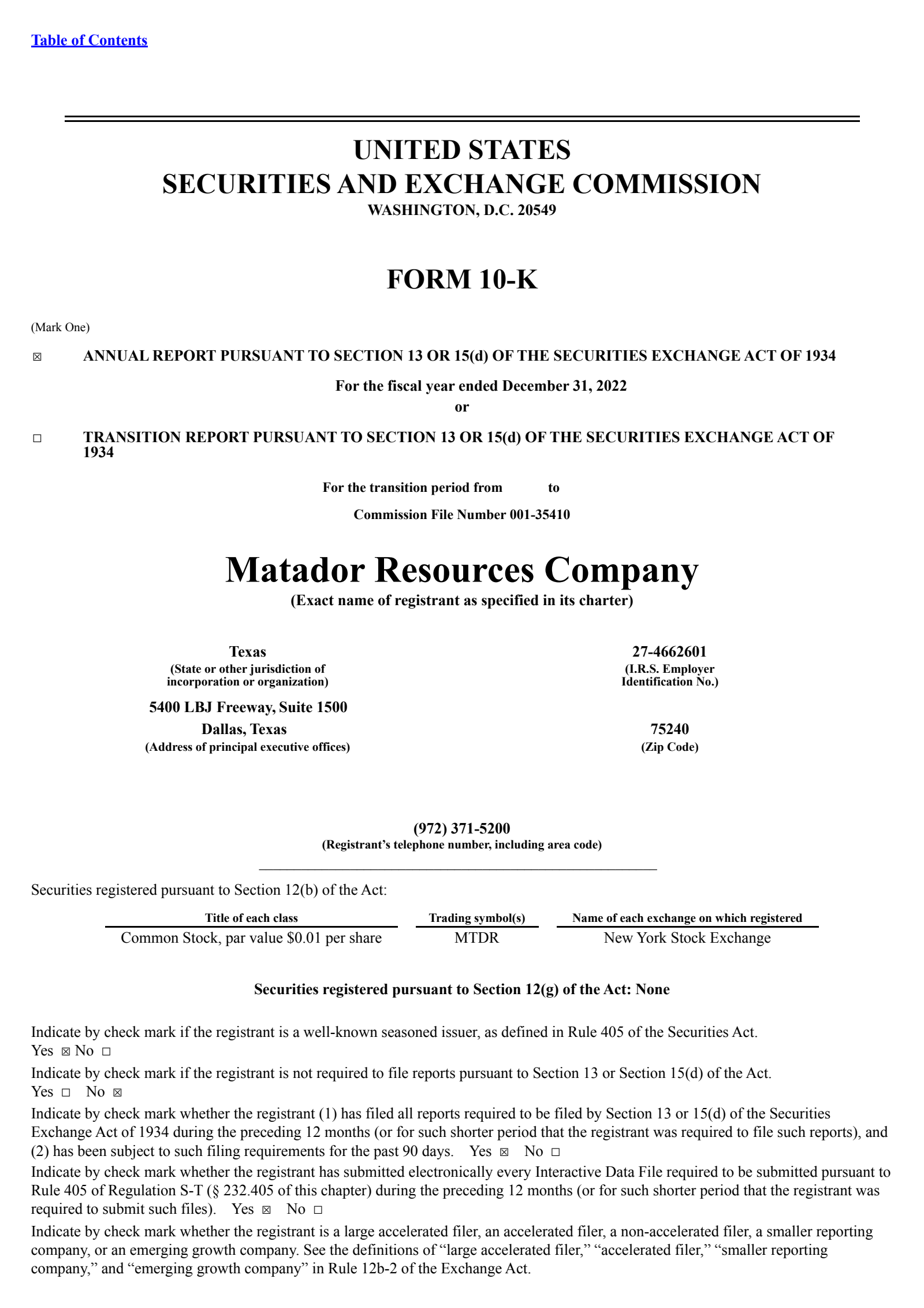 MTDR Q4 2022 Earnings Report on 2/22/2023