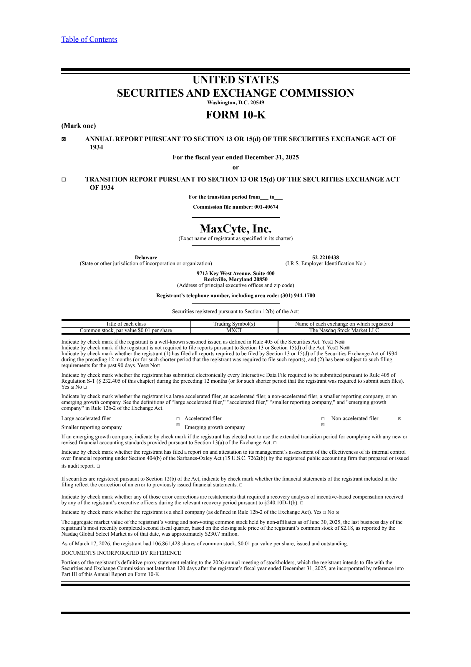 MaxCyte's Q4 2025 Annual report