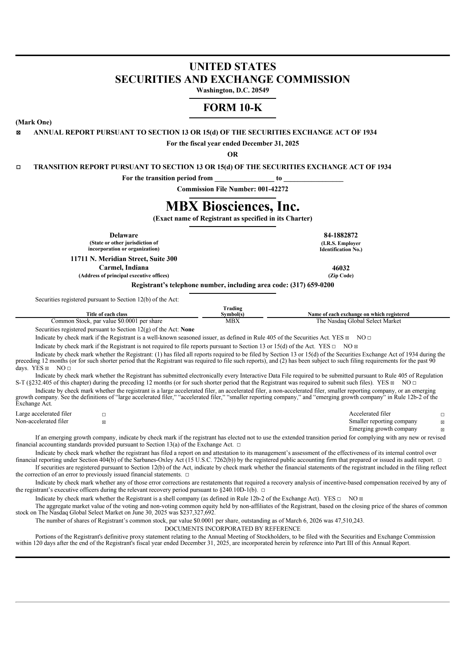 MBX Biosciences' Q4 2025 Annual report