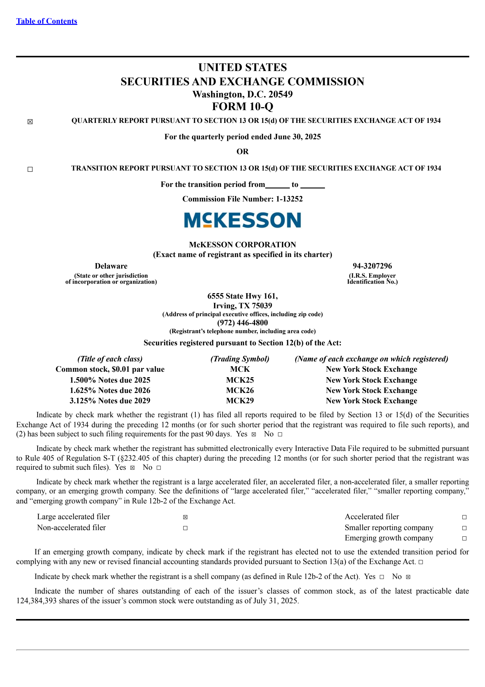 McKesson's Q1 2026 Quarterly report