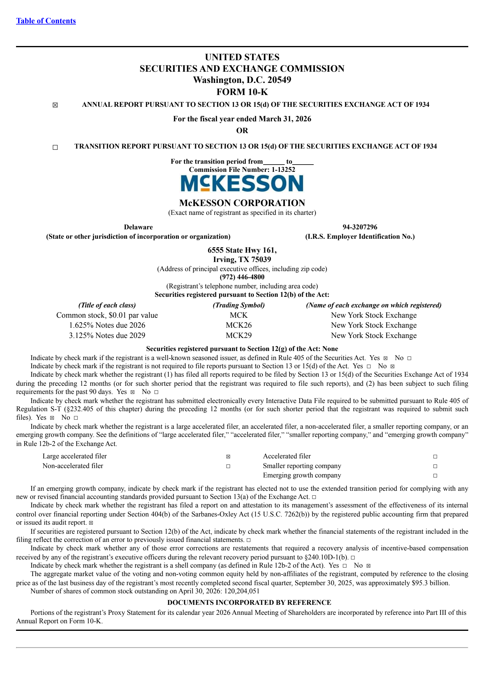 McKesson's Q4 2026 Annual report