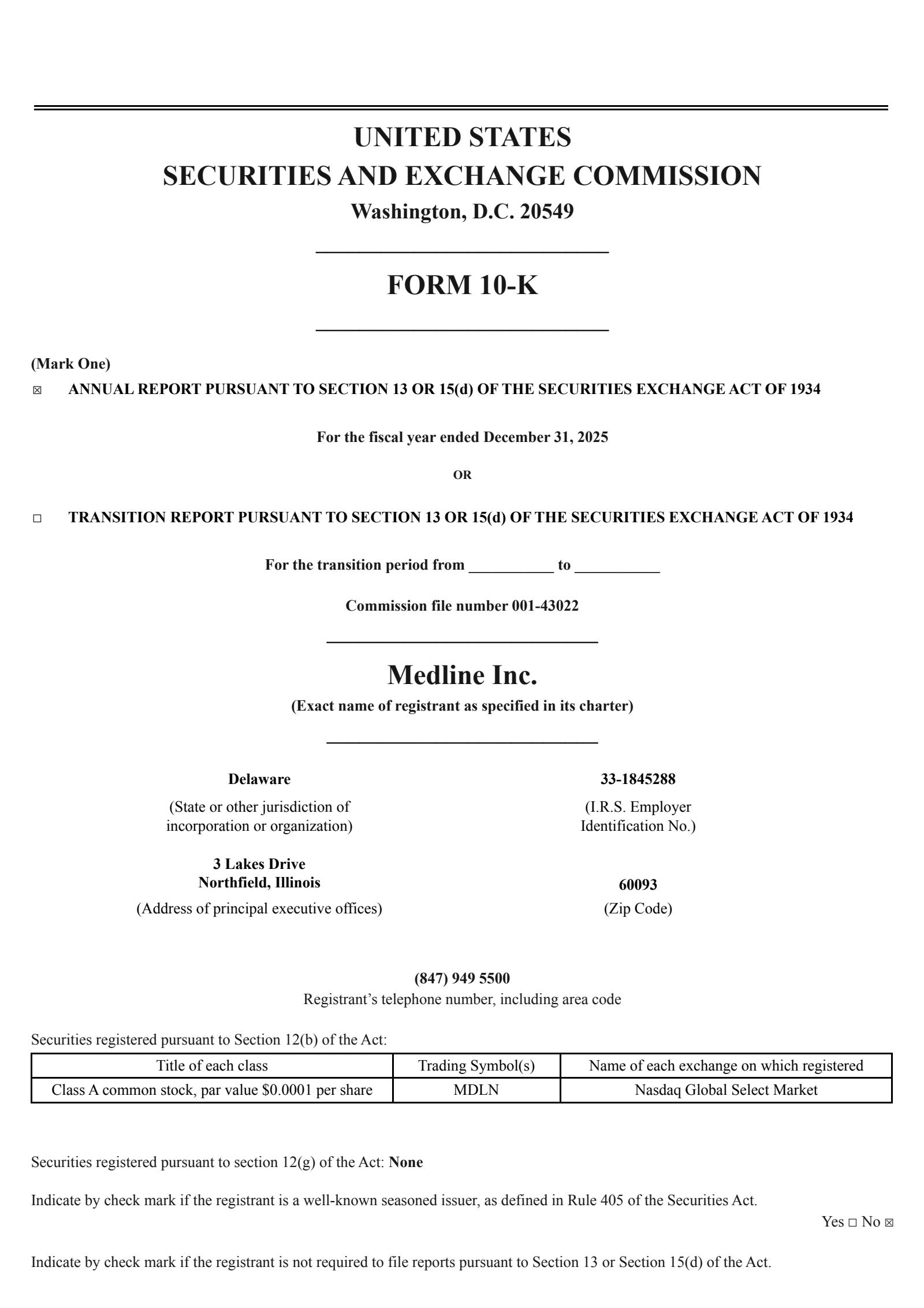 Medline's Q4 2025 Annual report