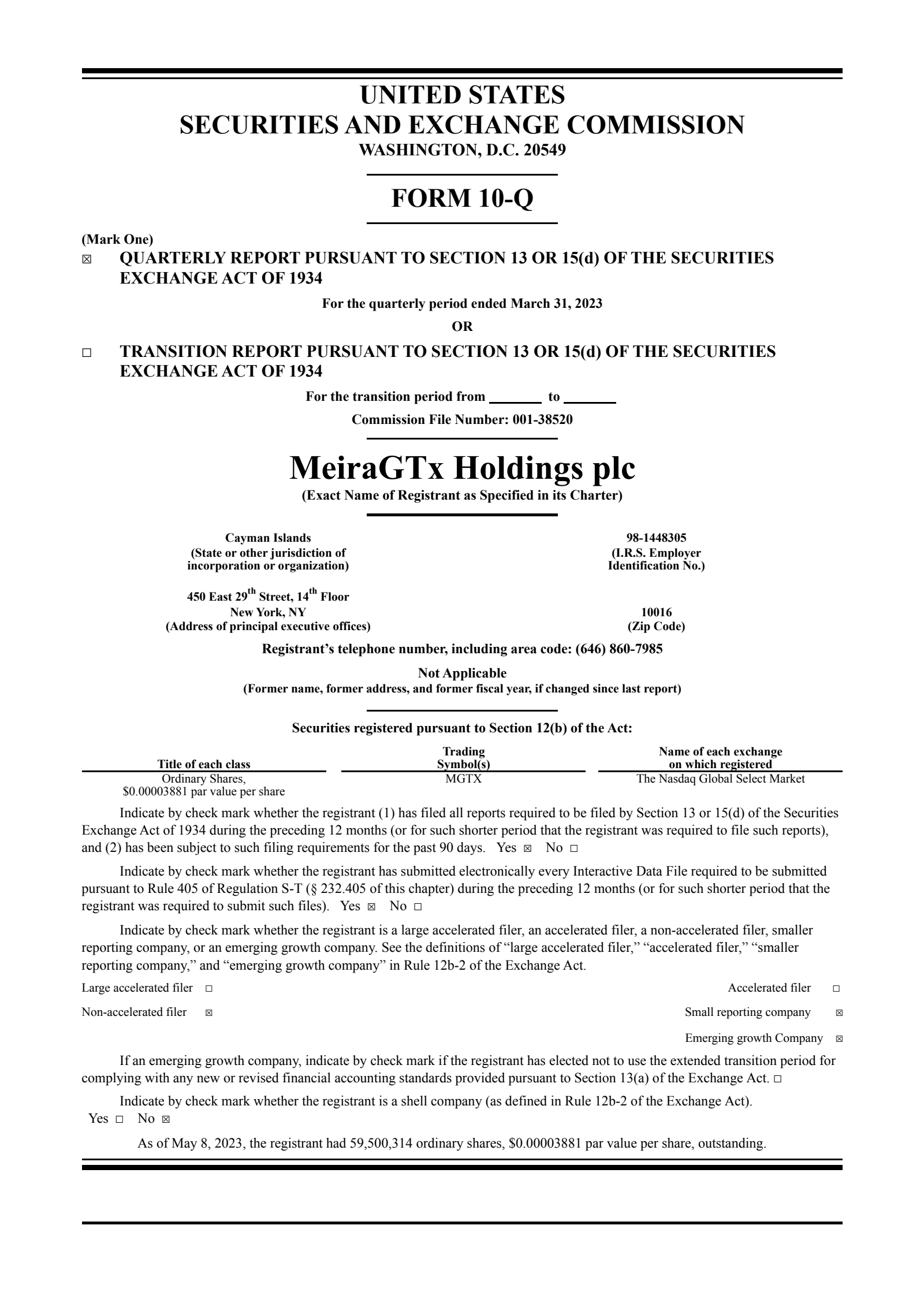 MeiraGTx's Q1 2023 Quarterly report