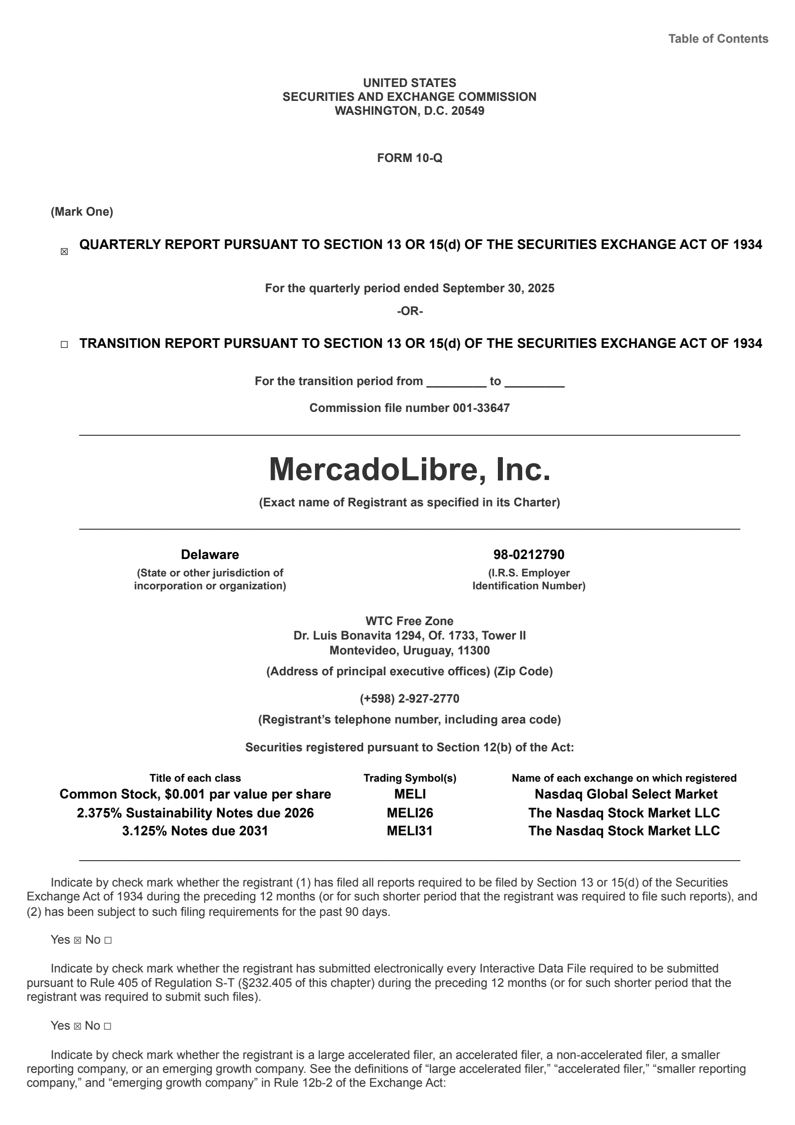 MercadoLibre's Q3 2025 Quarterly Report