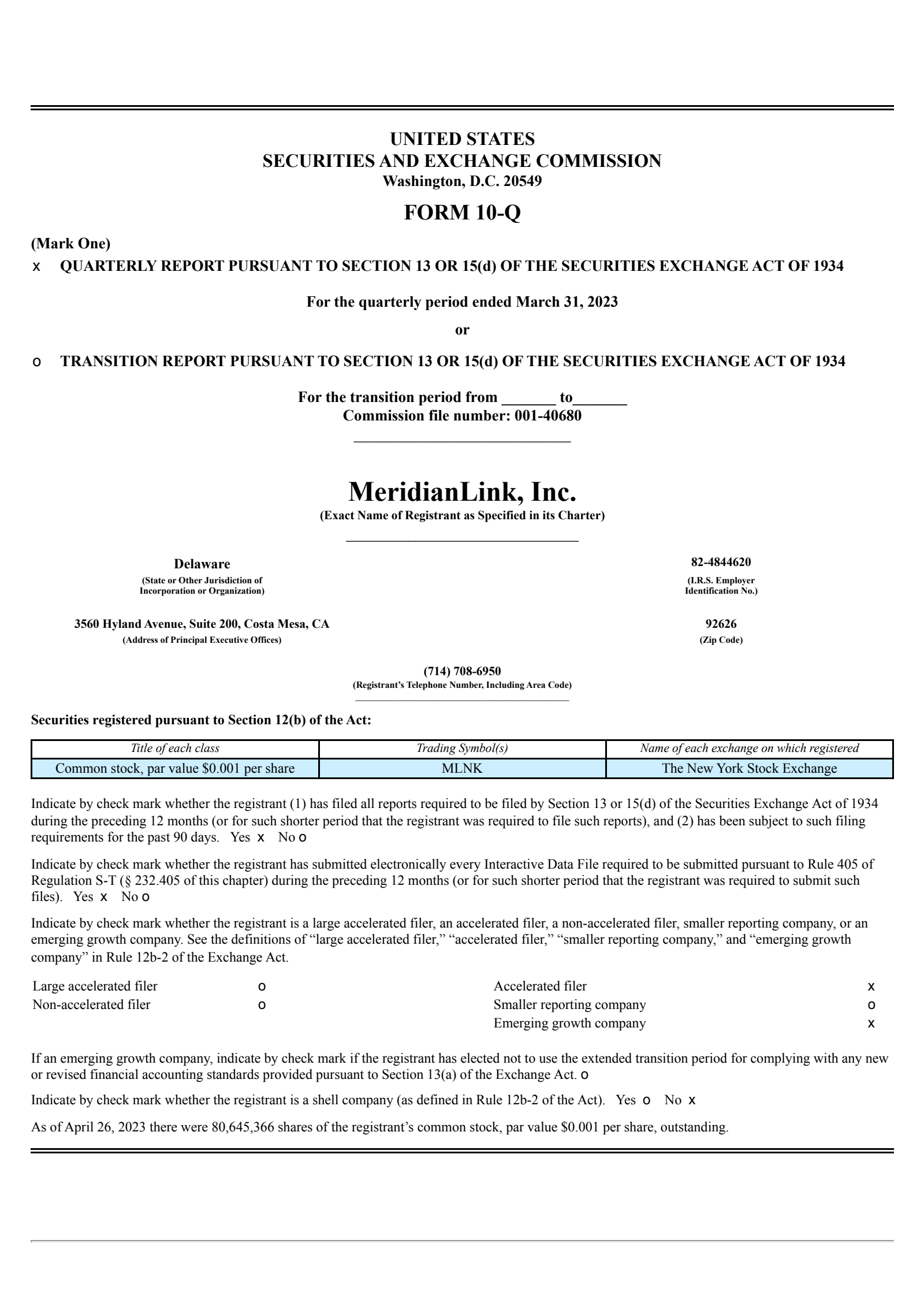 MLNK Q1 2023 Earnings Report on 5/2/2023