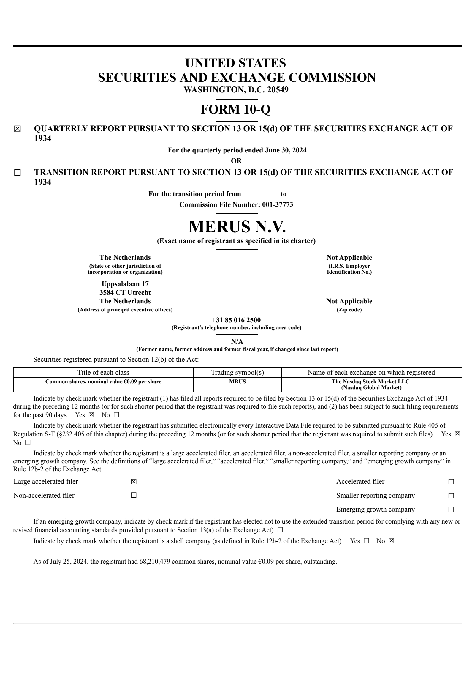 Merus' Q2 2024 Quarterly Report